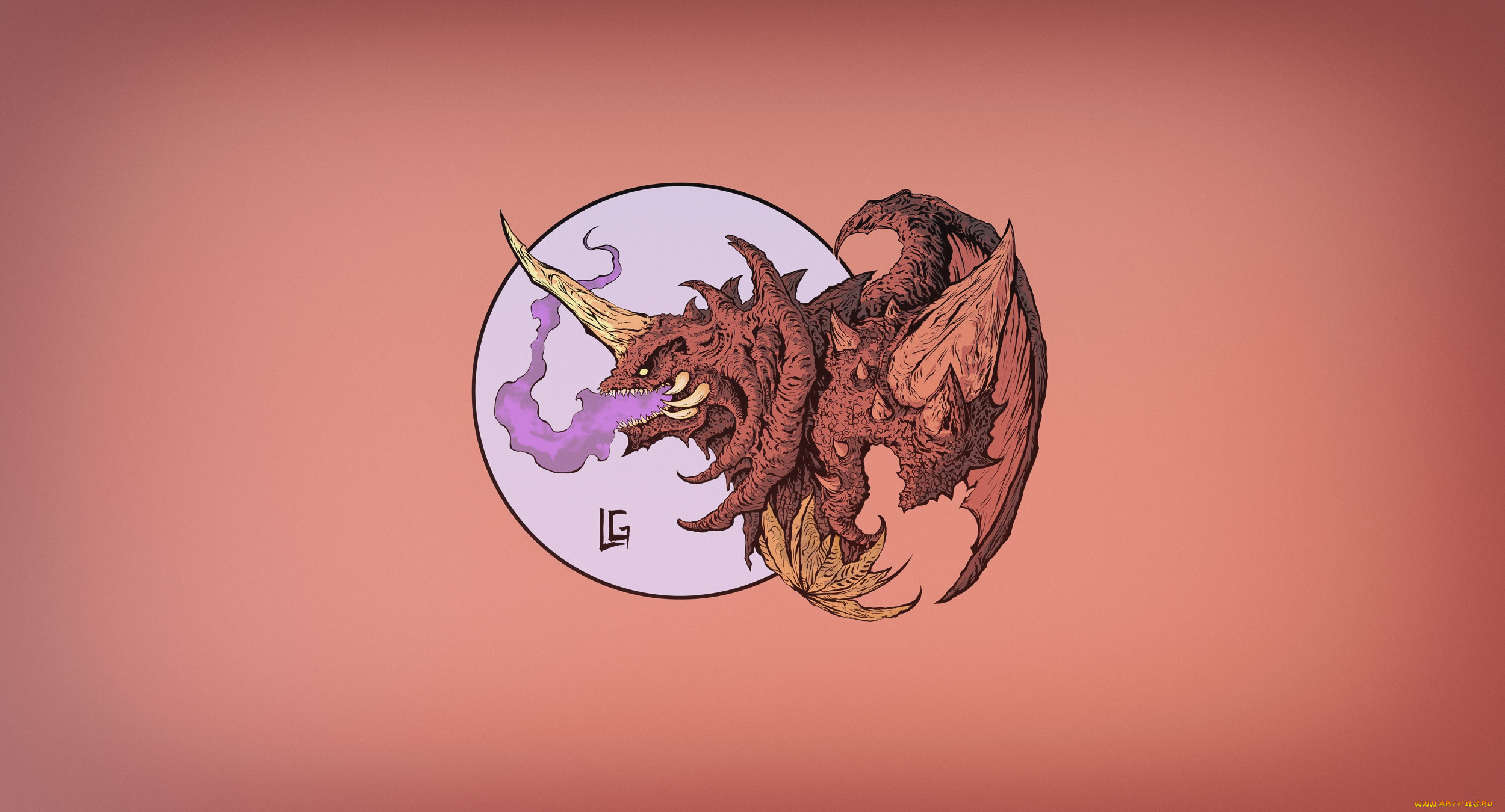 рисованное, минимализм, фон, монстр