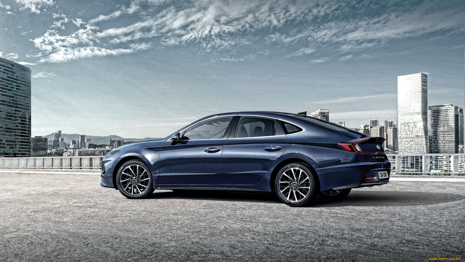 2020, hyundai, sonata, автомобили, hyundai, корейские, sonata, вид, сзади, синий, экстерьер, 2020, новая, модель