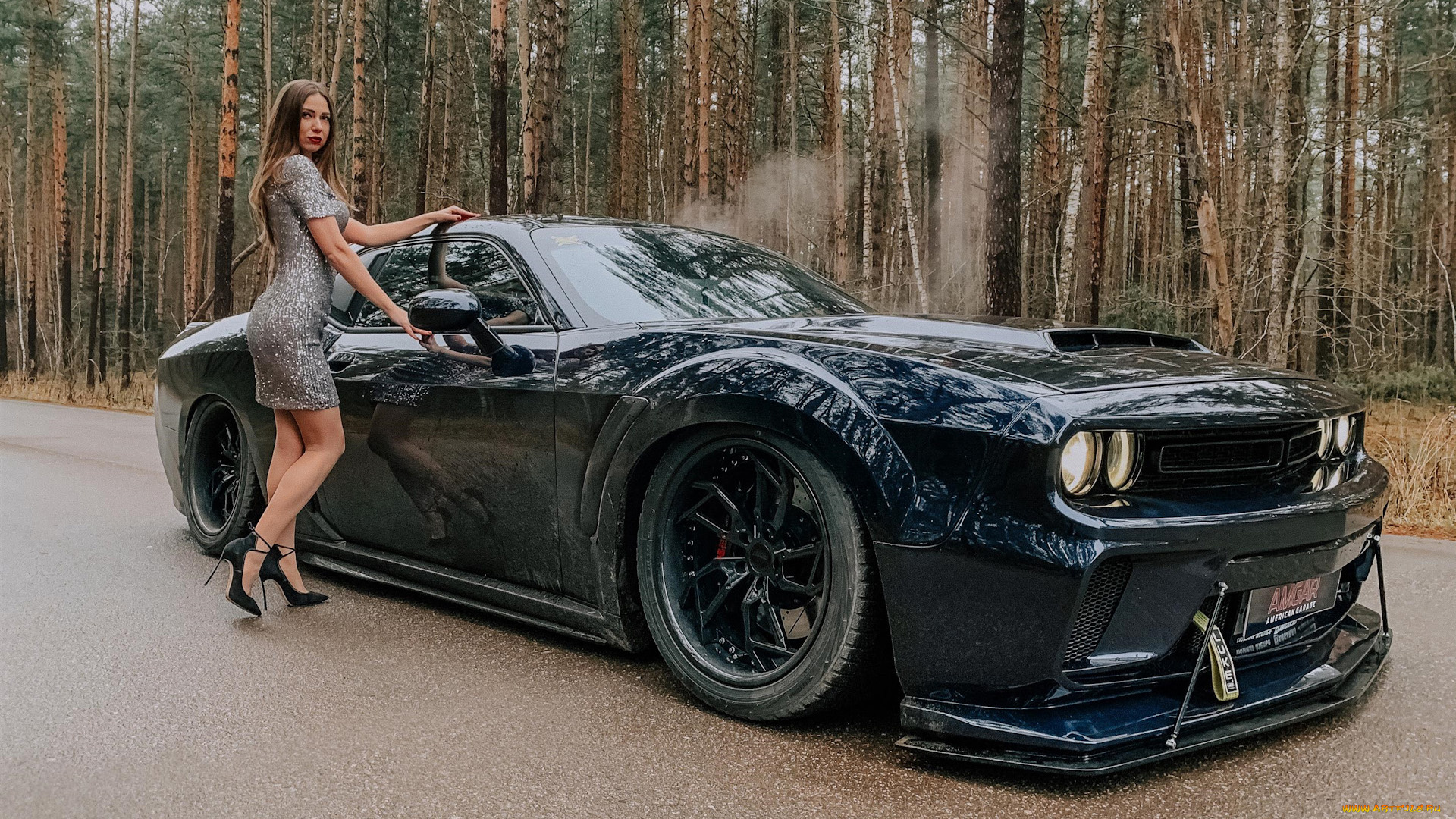 автомобили, -авто, с, девушками, dodge, challenger