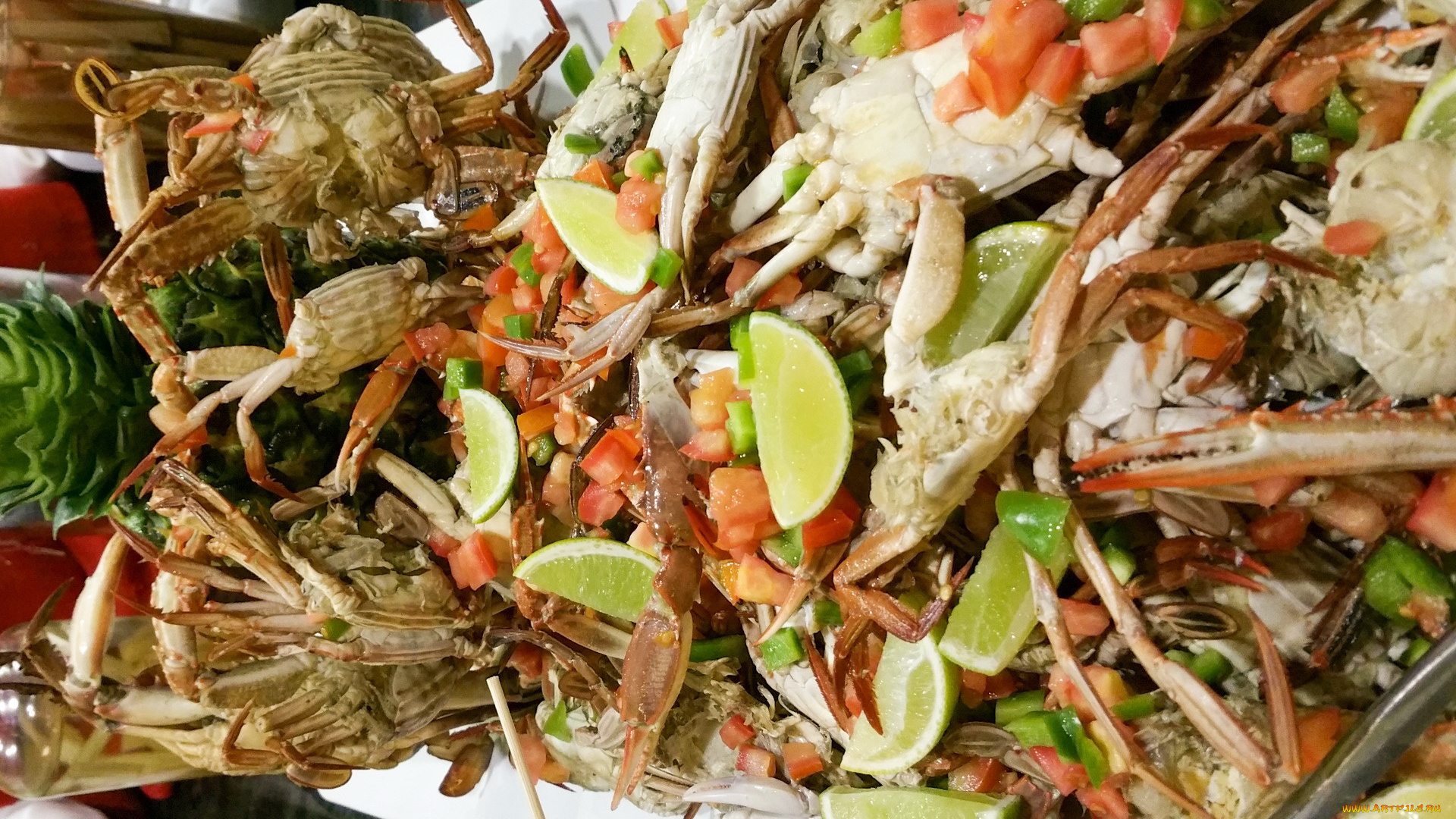 еда, рыбные, блюда, , с, морепродуктами, лобстер