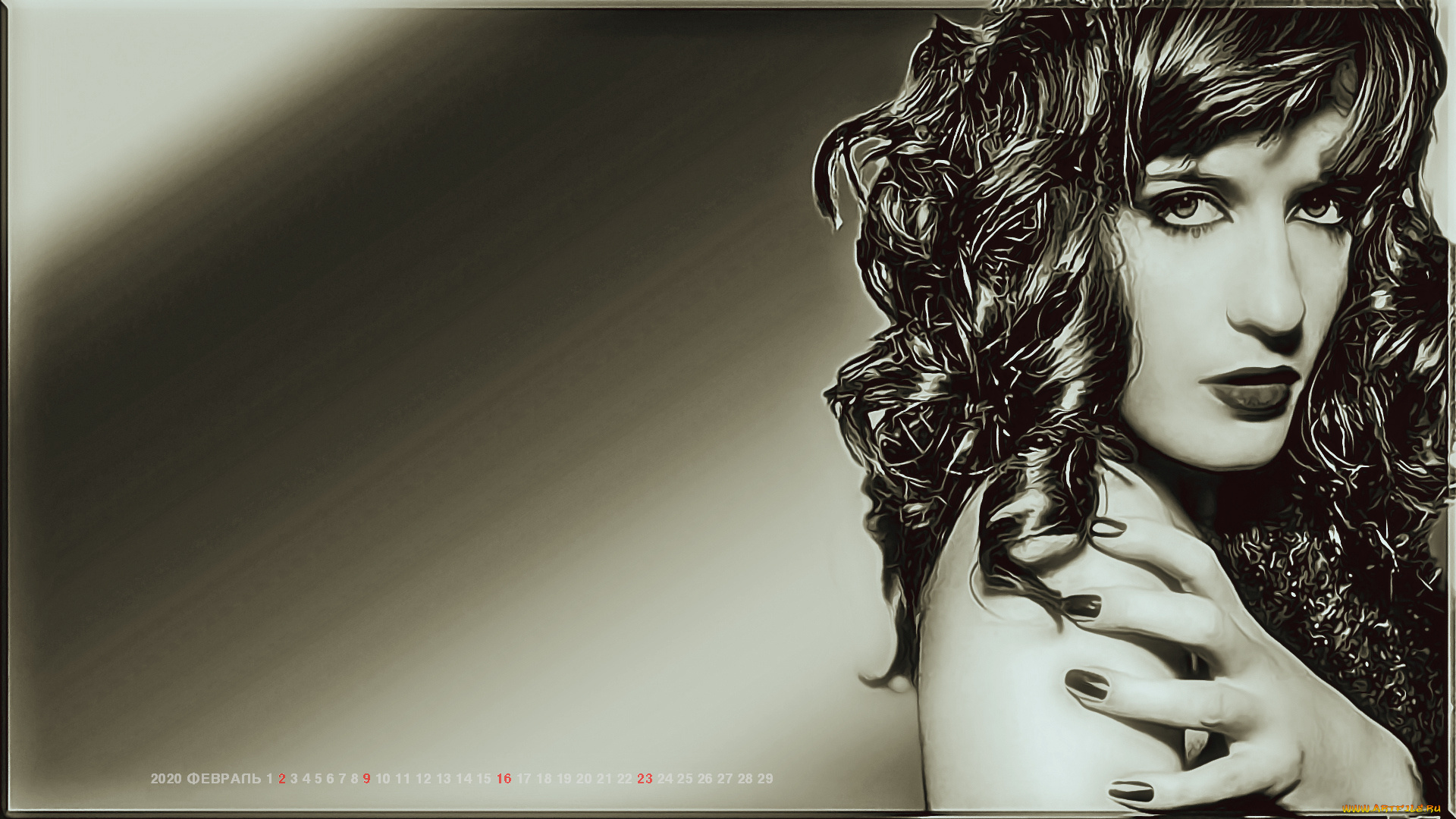 календари, компьютерный, дизайн, девушка, calendar, 2020, пальцы, женщина, взгляд