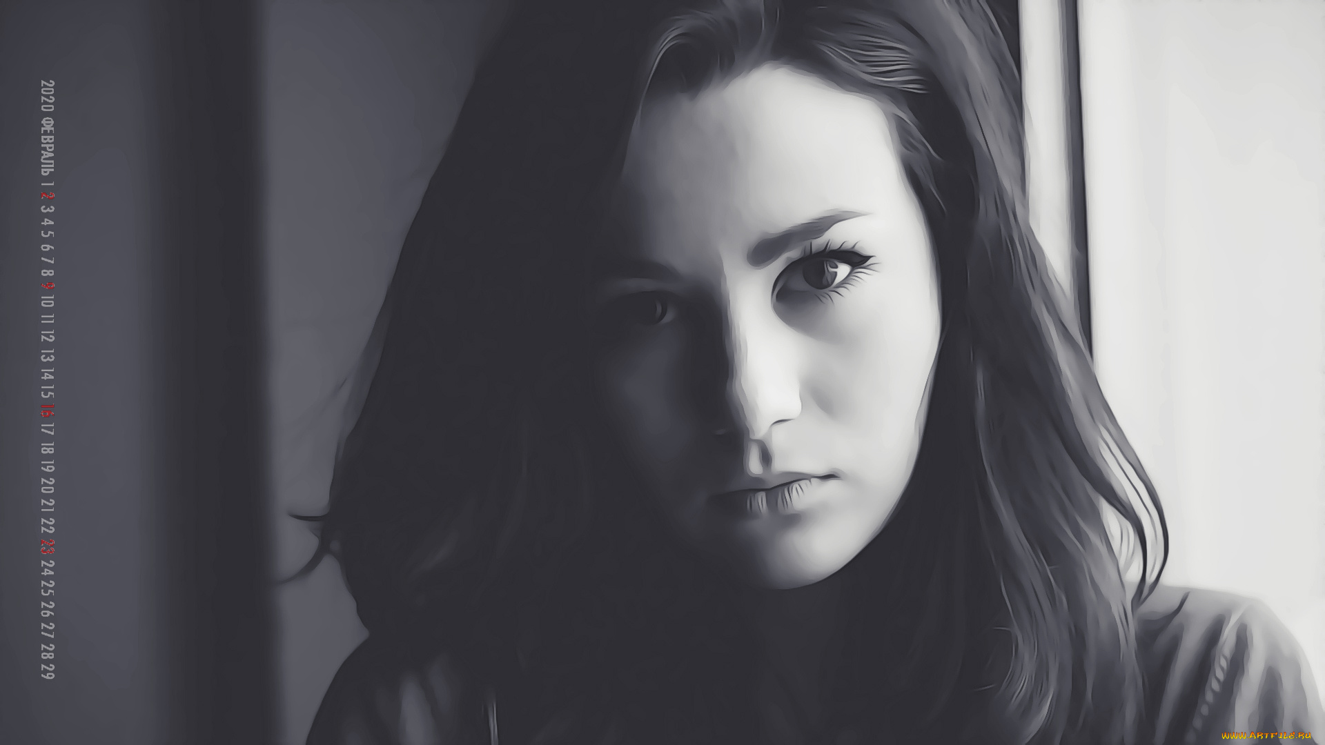 календари, компьютерный, дизайн, взгляд, calendar, девушка, лицо, женщина, 2020