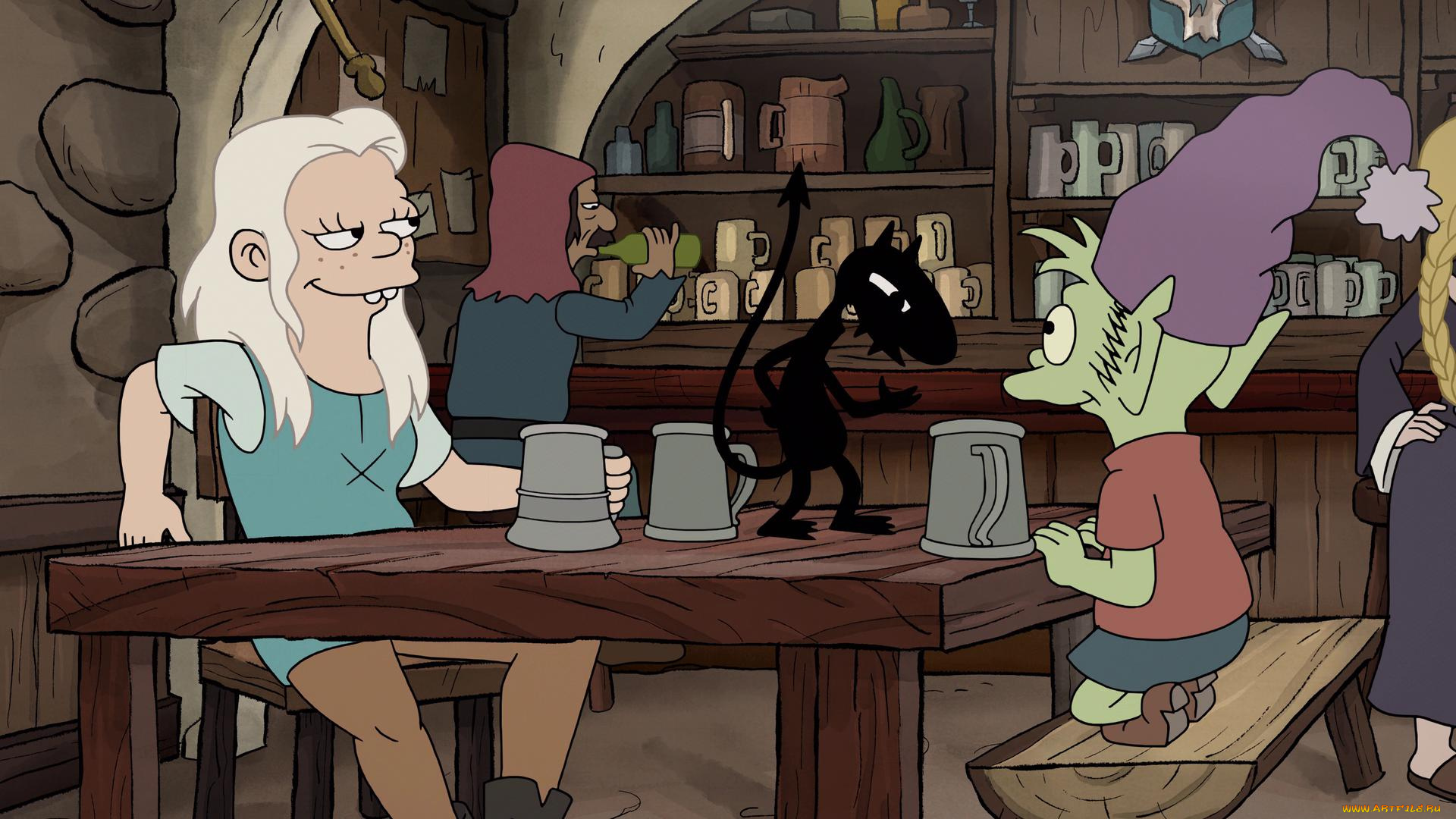 мультфильмы, disenchantment, bean, разочарование, luci, elfo