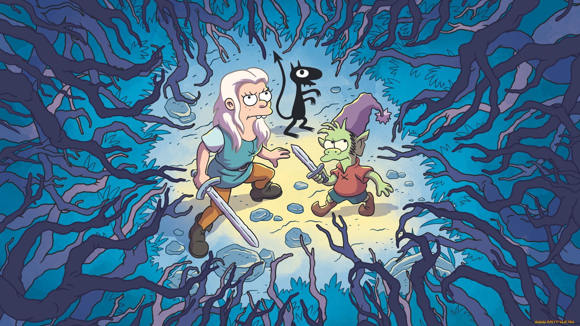 мультфильмы, disenchantment, разочарование, luci, elfo, bean