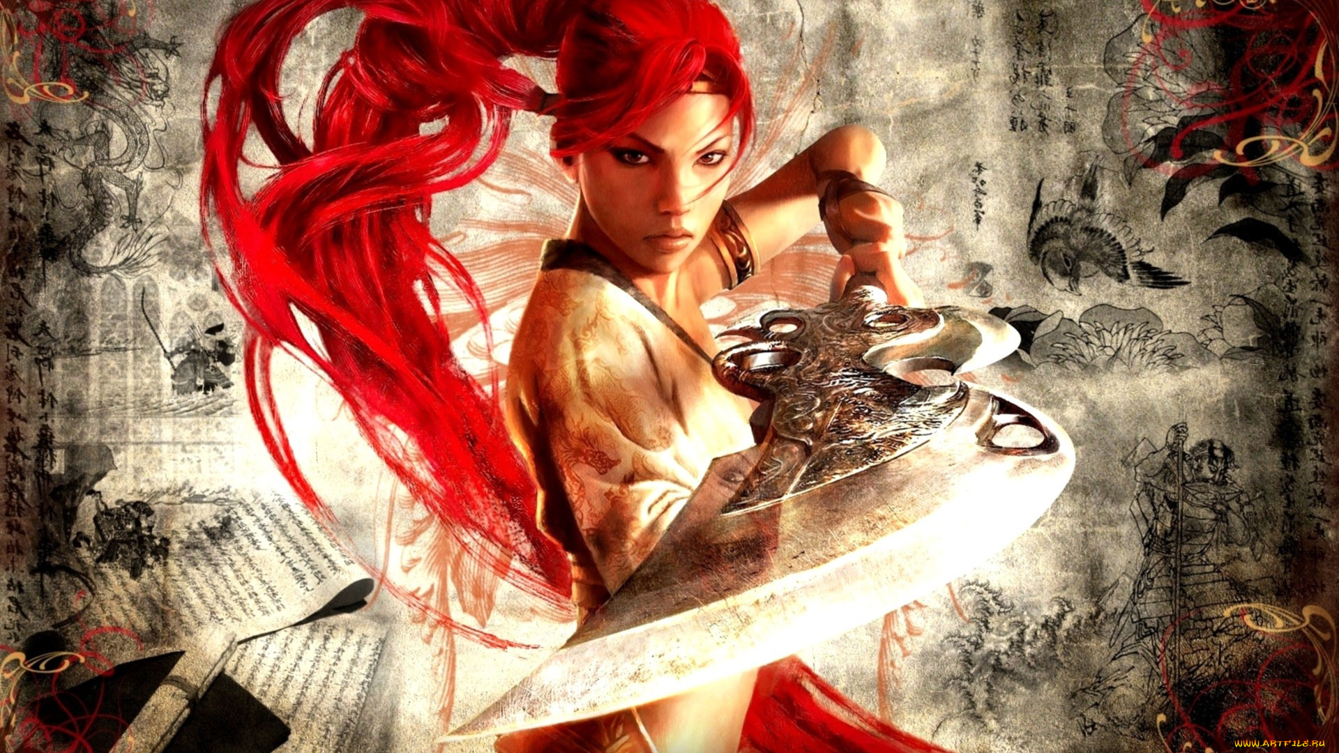 видео, игры, heavenly, sword, меч, рисунки, девушка, нарико