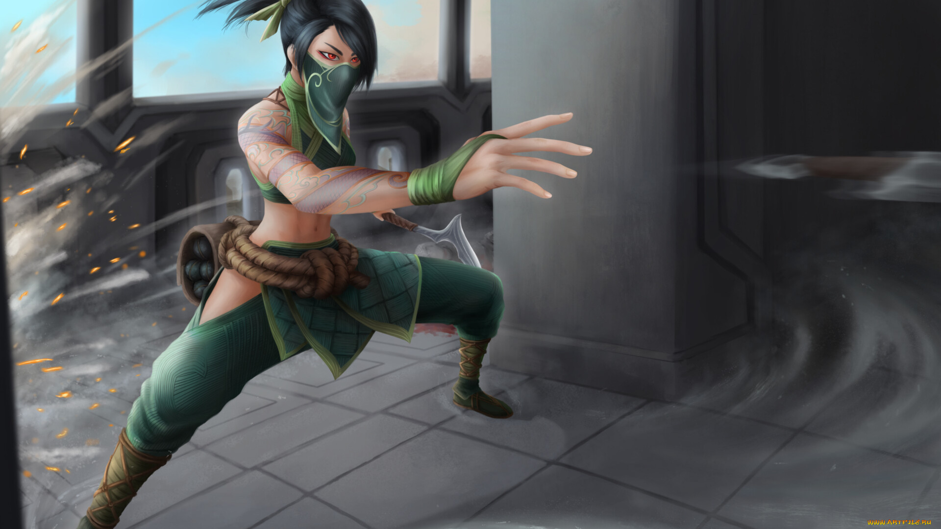 видео, игры, league, of, legends, akali