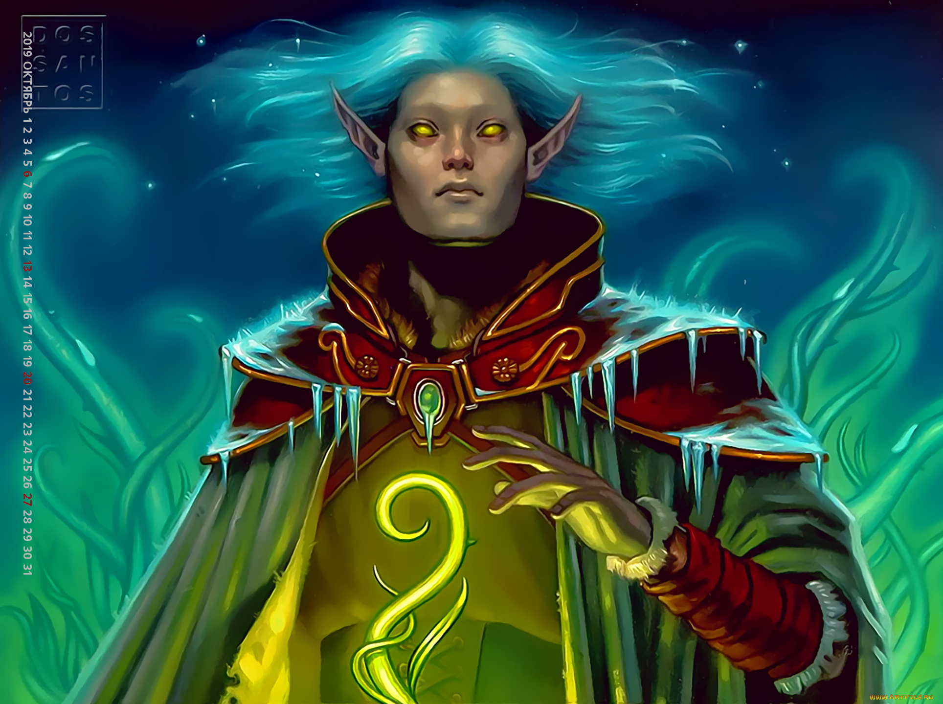 календари, фэнтези, существо, calendar, 2019