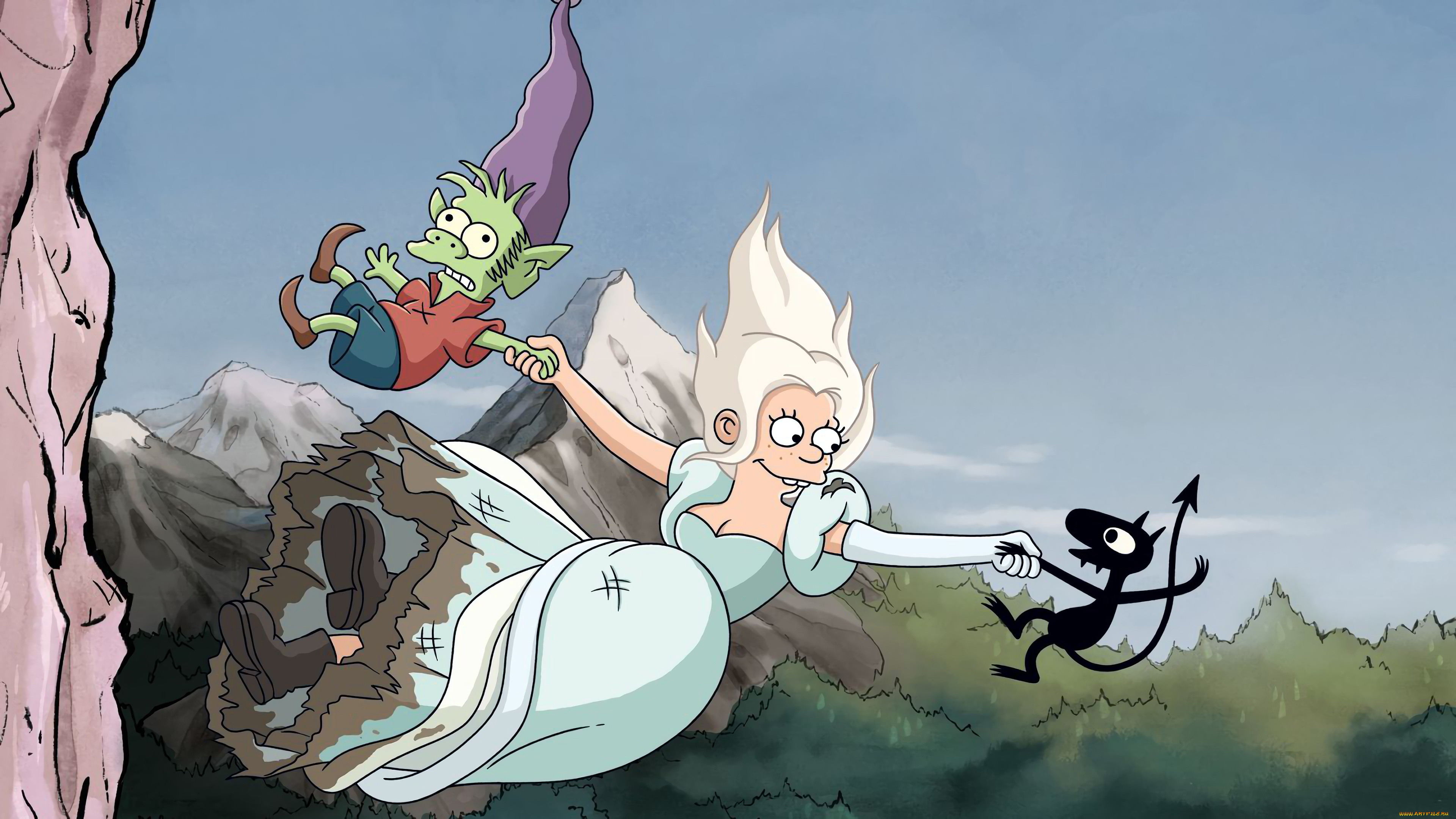 мультфильмы, disenchantment, разочарование, luci, elfo, bean