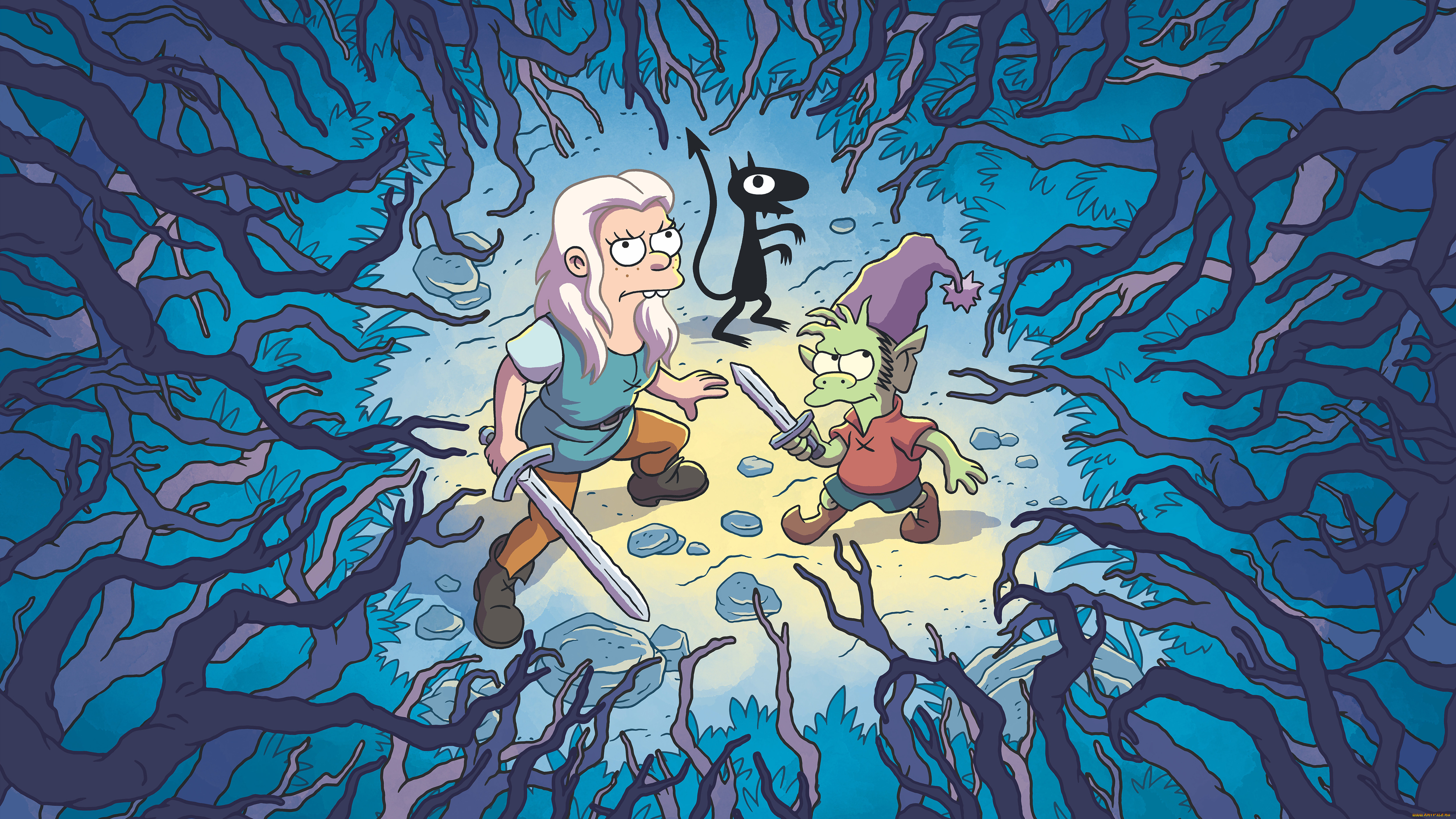 мультфильмы, disenchantment, разочарование, luci, elfo, bean
