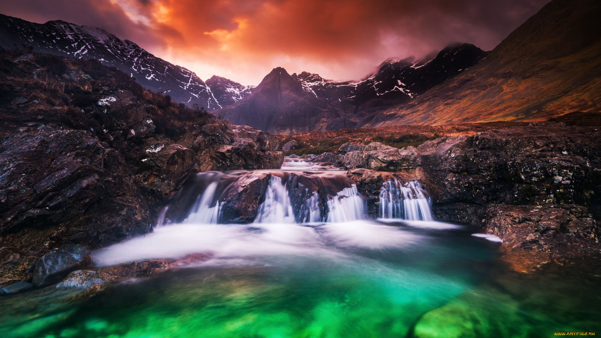 fairy, pools, waterfall, isle, of, skye, scotland, природа, водопады, fairy, pools, waterfall, isle, of, skye