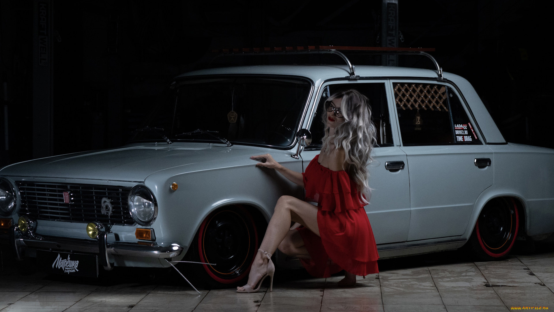 автомобили, -авто, с, девушками, ваз, 2101, красивая, девушка