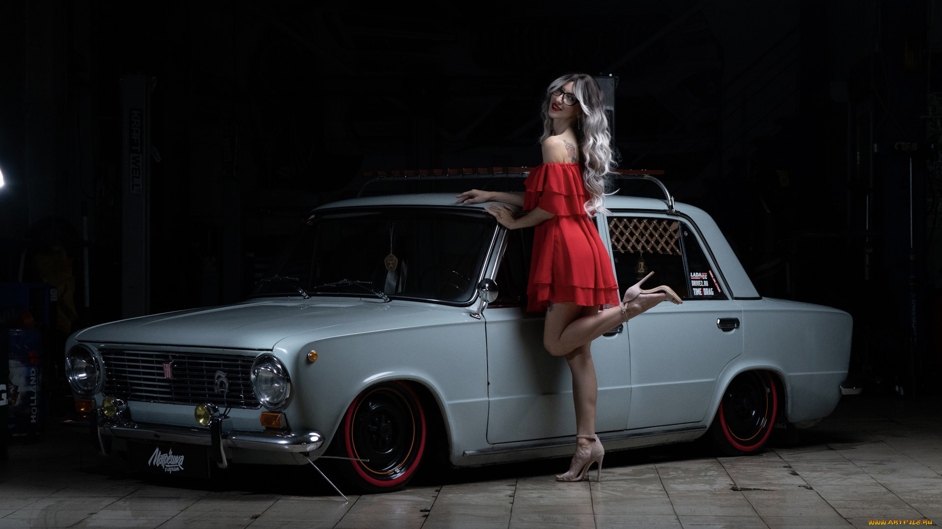 автомобили, -авто, с, девушками, ваз, 2101, красивая, девушка