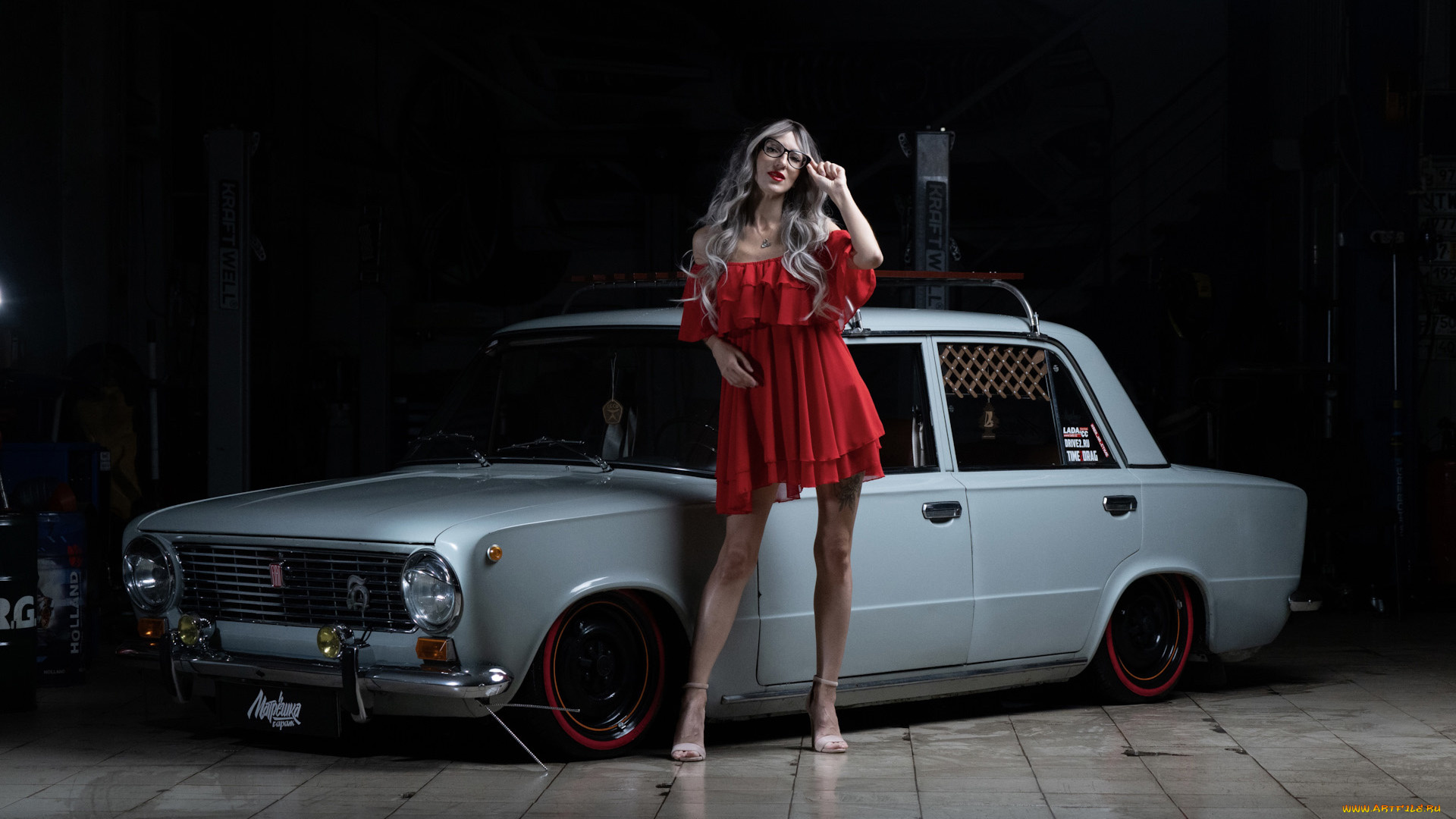 автомобили, -авто, с, девушками, ваз, 2101, красивая, девушка