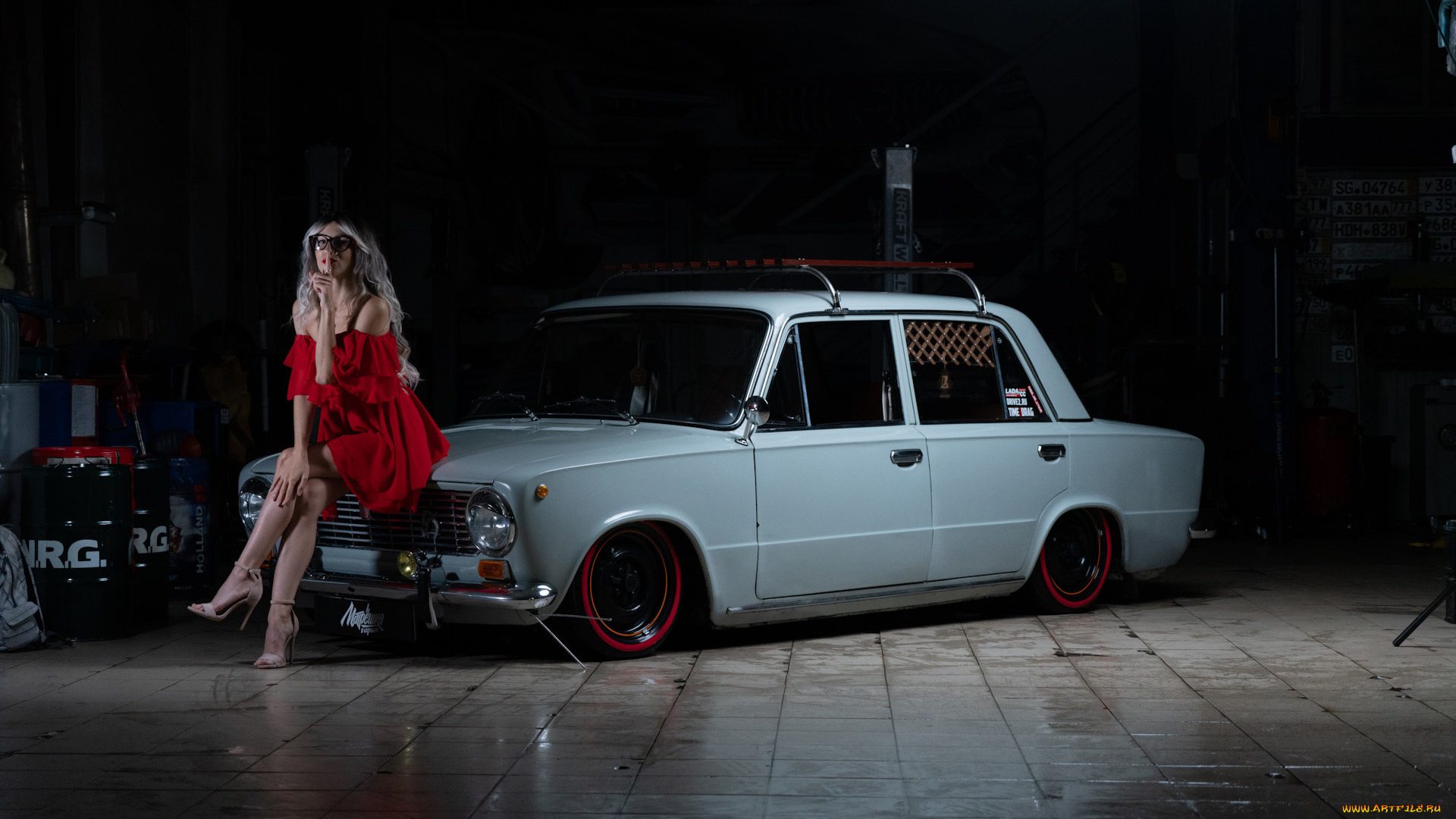 автомобили, -авто, с, девушками, ваз, 2101, красивая, девушка