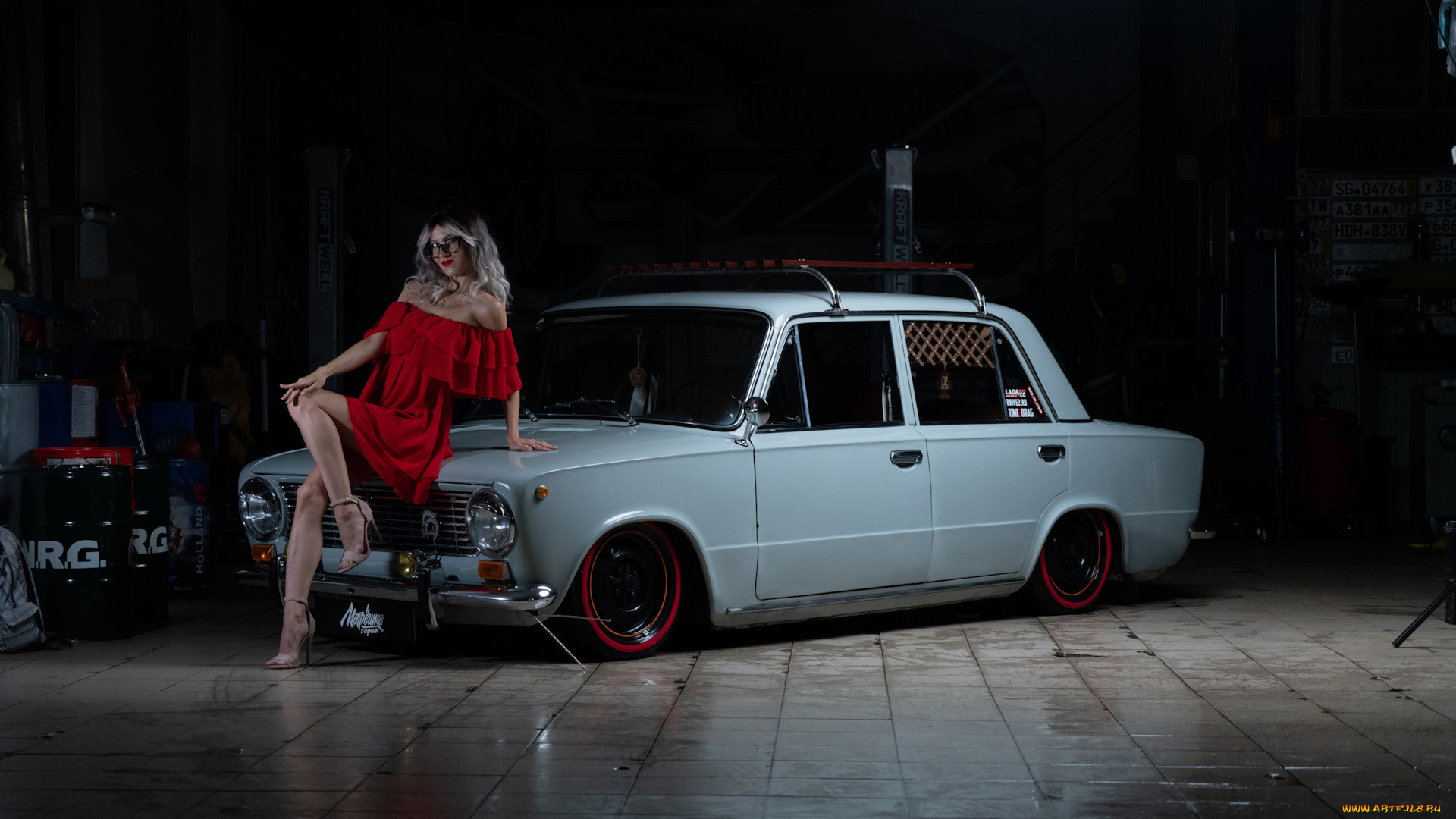 автомобили, -авто, с, девушками, ваз, 2101, красивая, девушка