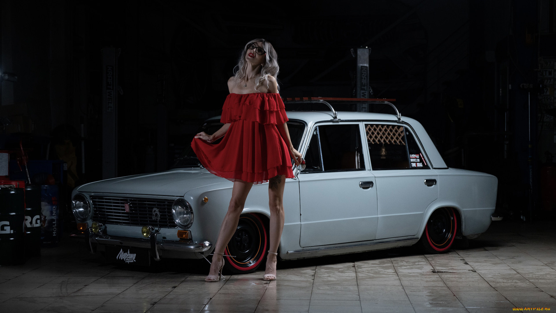 автомобили, -авто, с, девушками, ваз, 2101, красивая, девушка