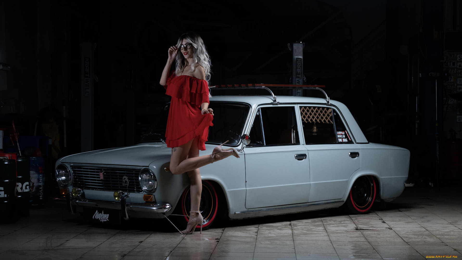 автомобили, -авто, с, девушками, ваз, 2101, красивая, девушка