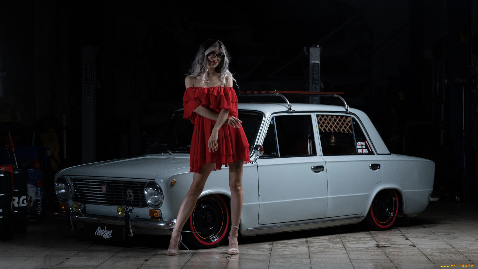 автомобили, -авто, с, девушками, ваз, 2101, красивая, девушка