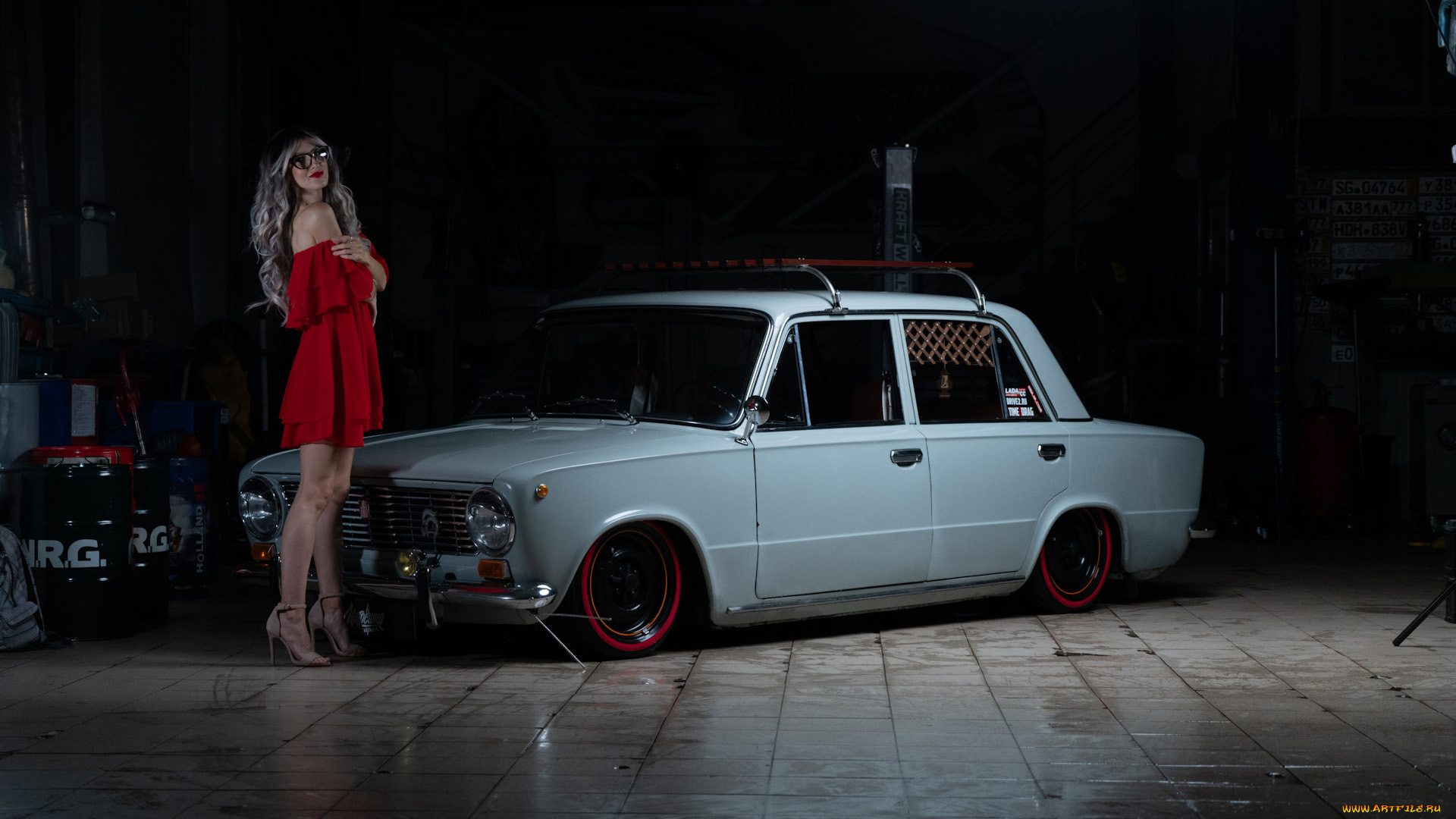 автомобили, -авто, с, девушками, ваз, 2101, красивая, девушка