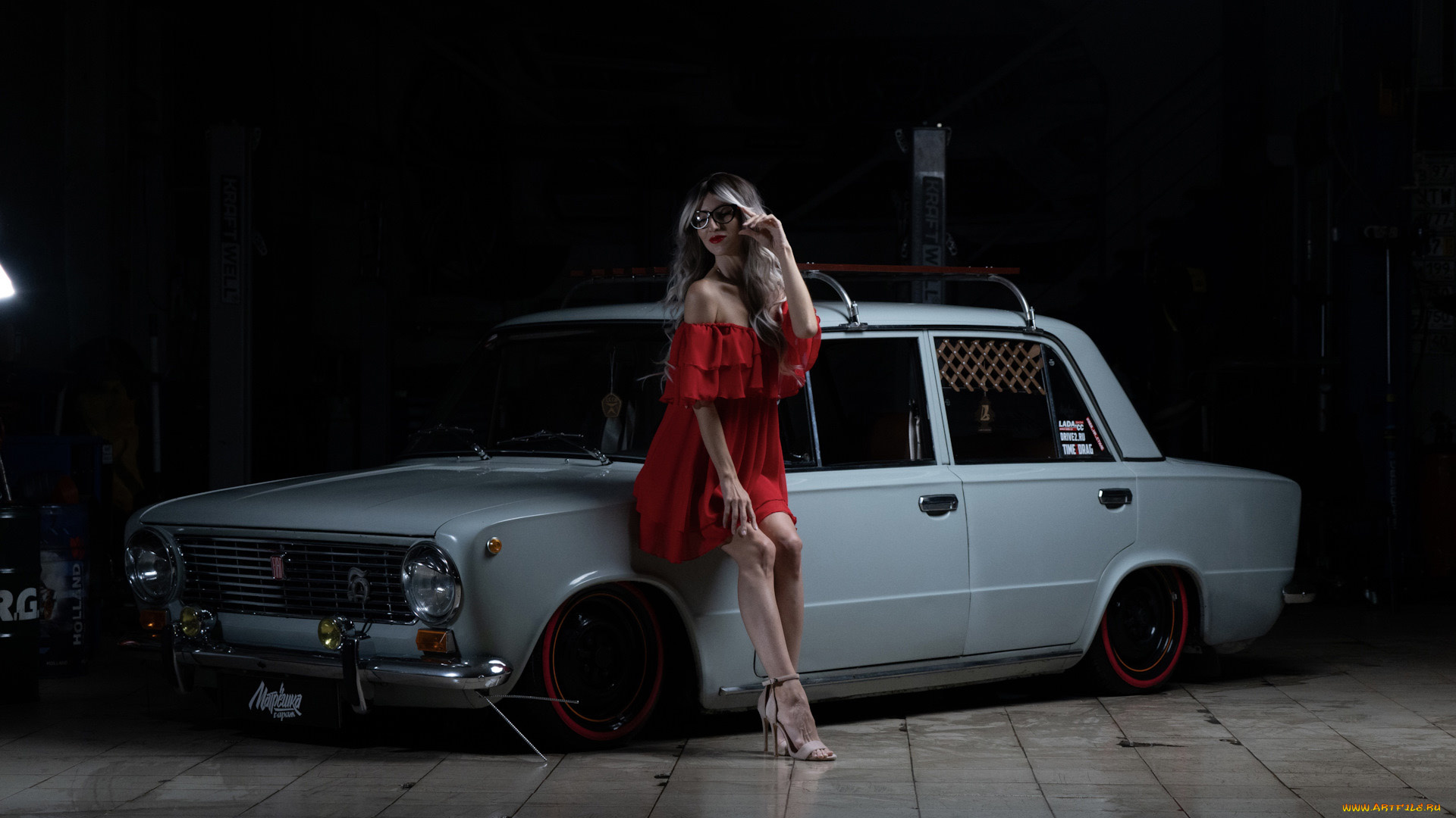 автомобили, -авто, с, девушками, ваз, 2101, красивая, девушка