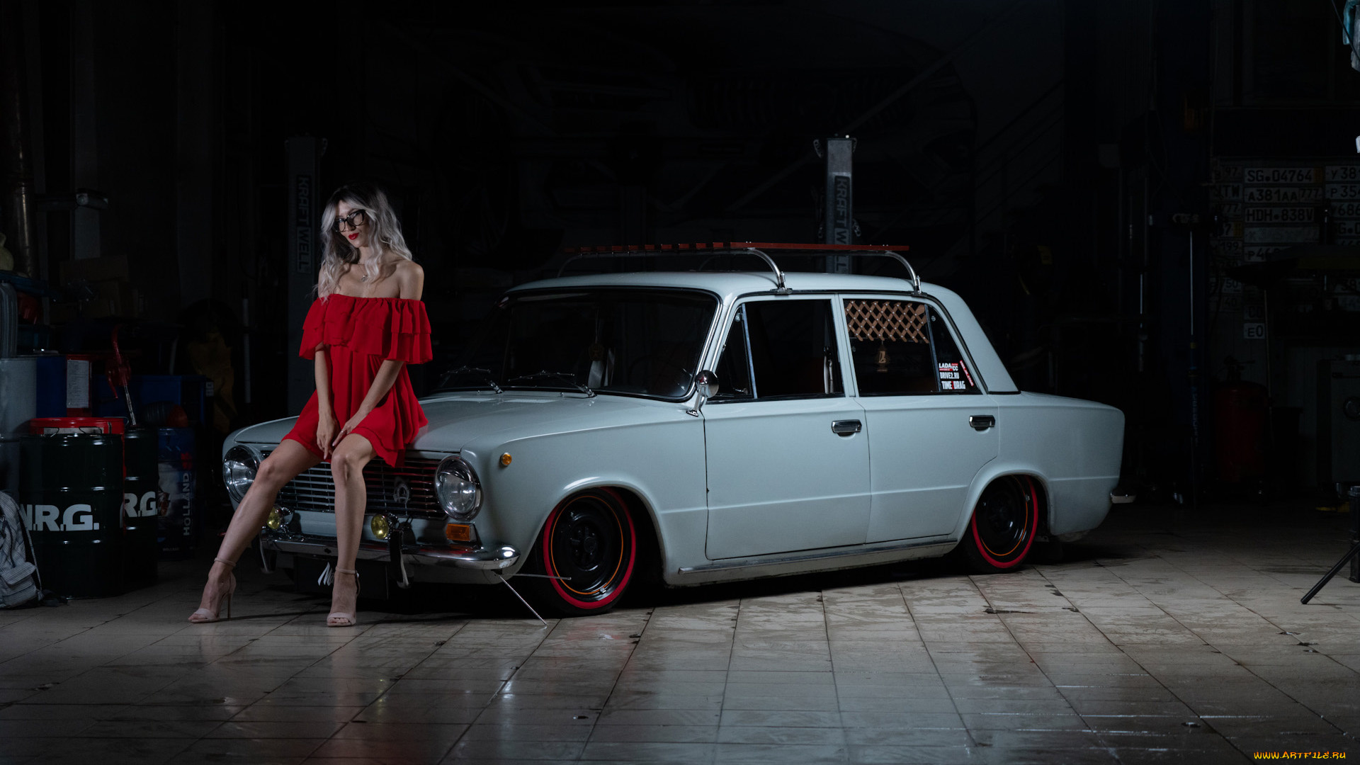 автомобили, -авто, с, девушками, ваз, 2101, красивая, девушка