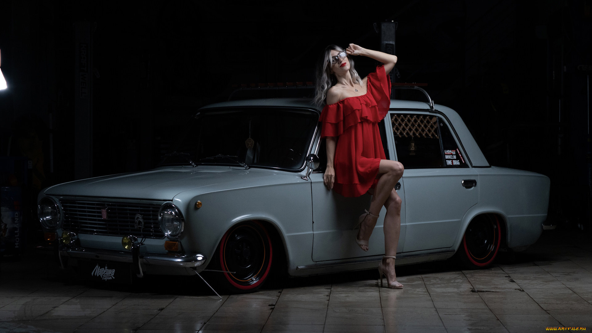 автомобили, -авто, с, девушками, ваз, 2101, красивая, девушка