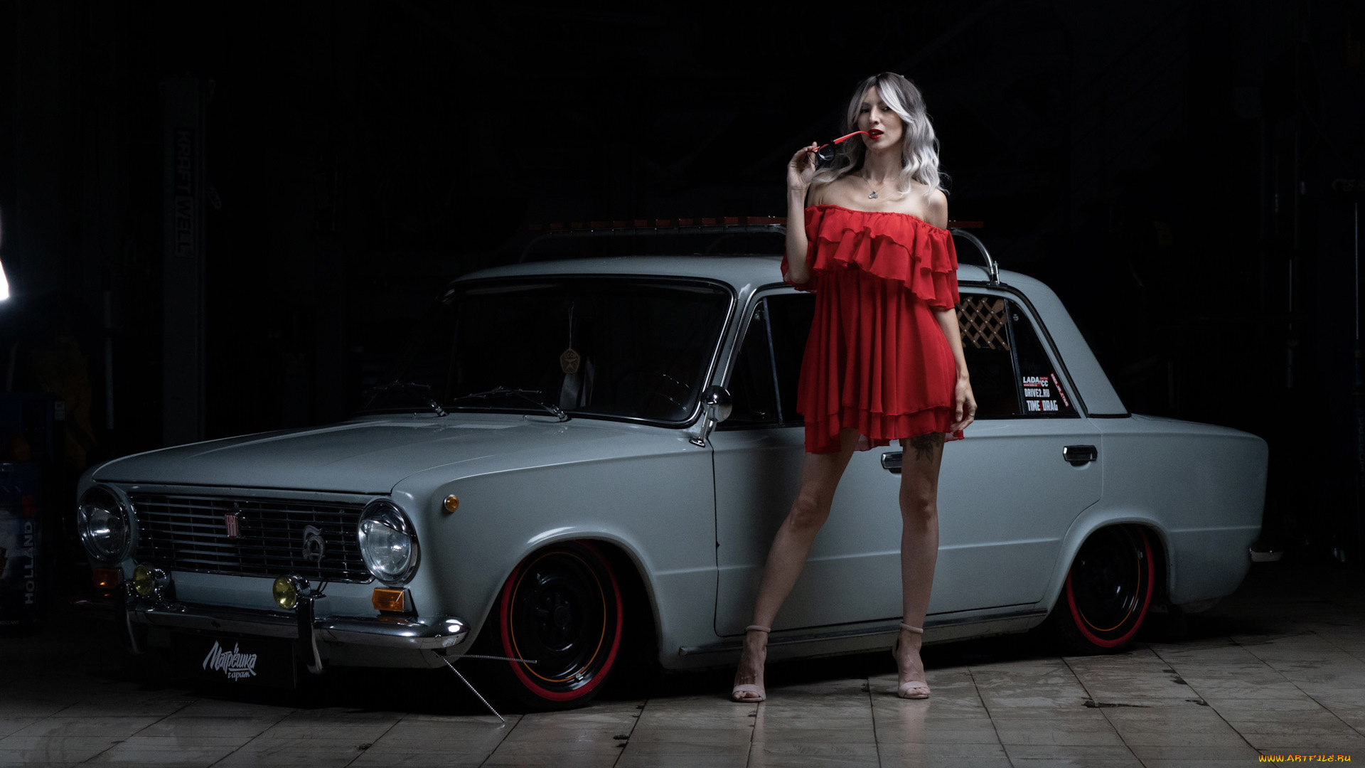 автомобили, -авто, с, девушками, ваз, 2101, красивая, девушка