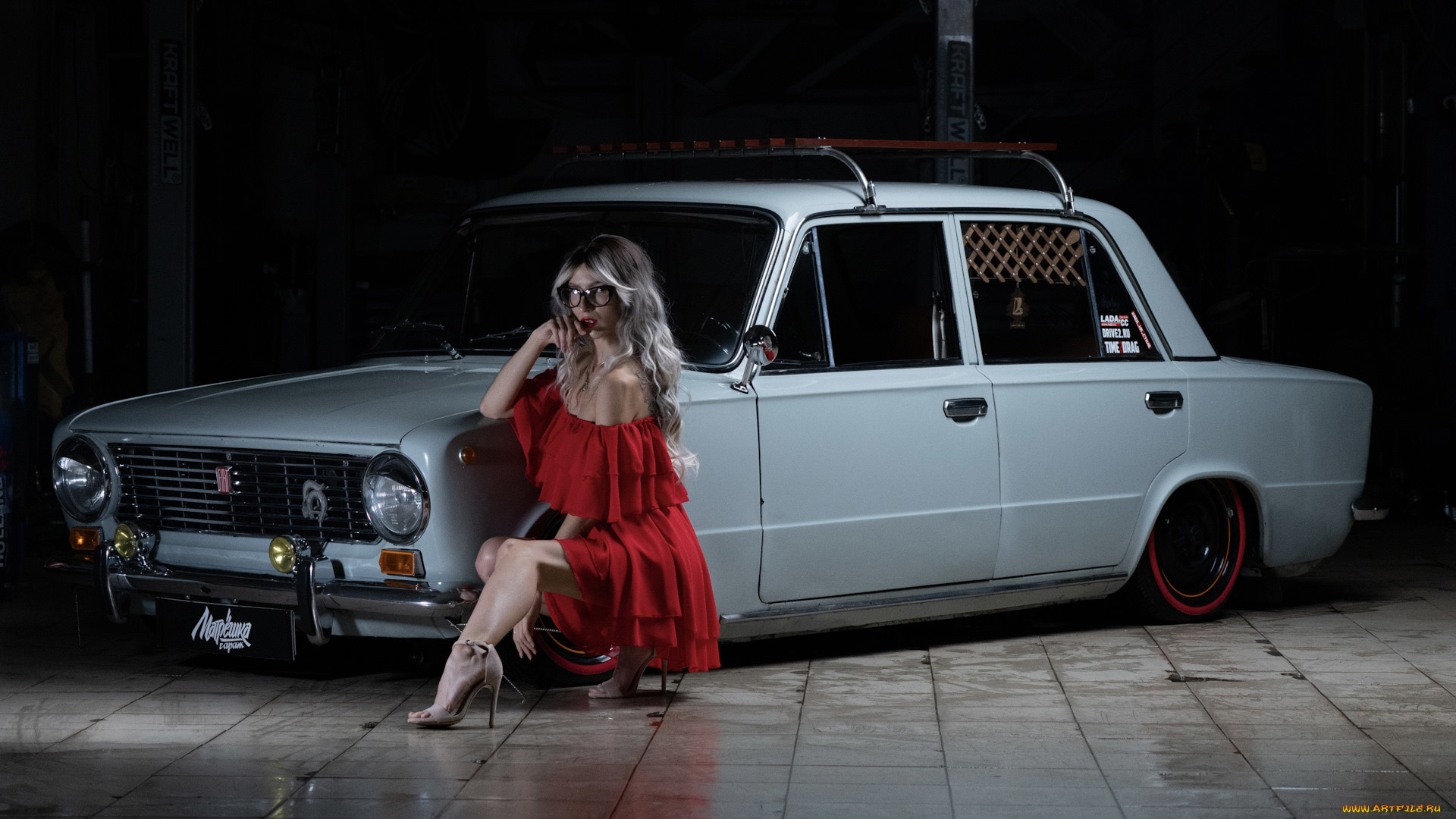 автомобили, -авто, с, девушками, ваз, 2101, красивая, девушка