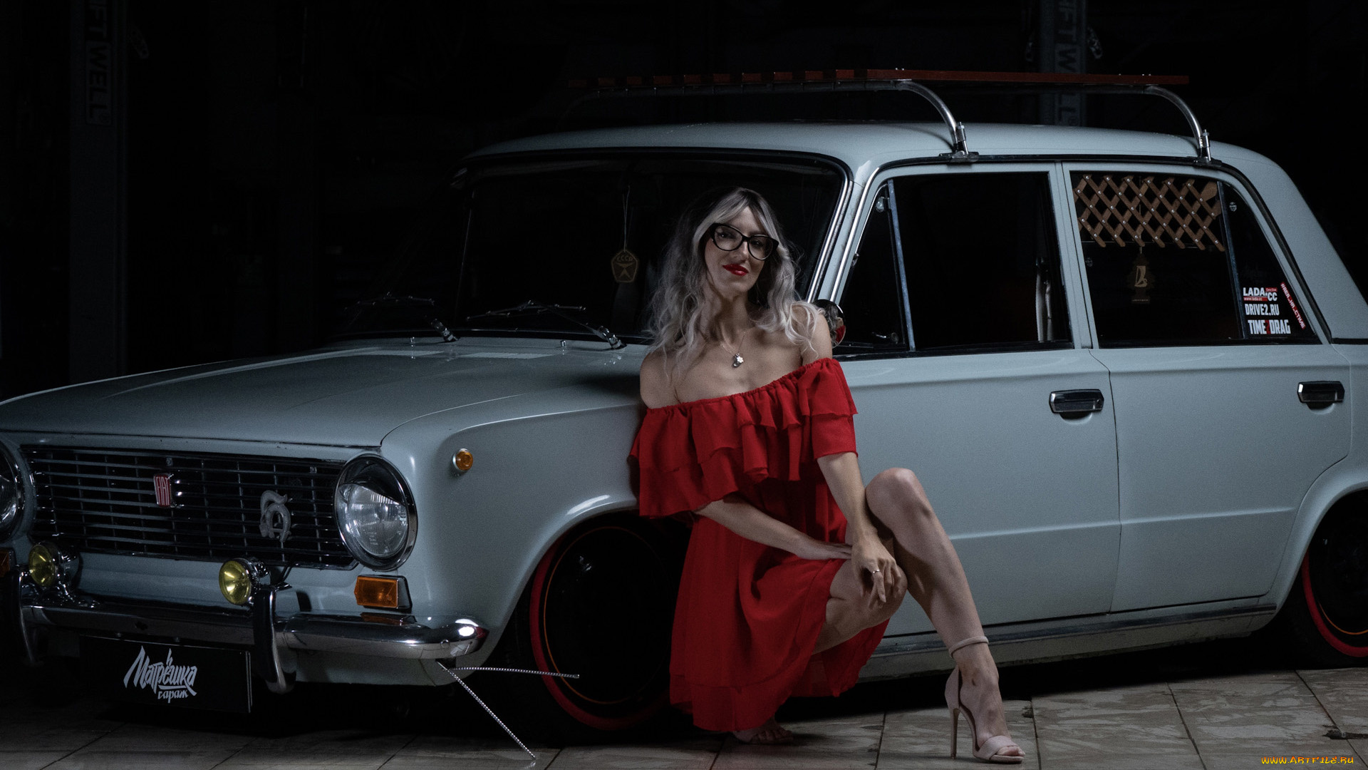 автомобили, -авто, с, девушками, ваз, 2101, красивая, девушка