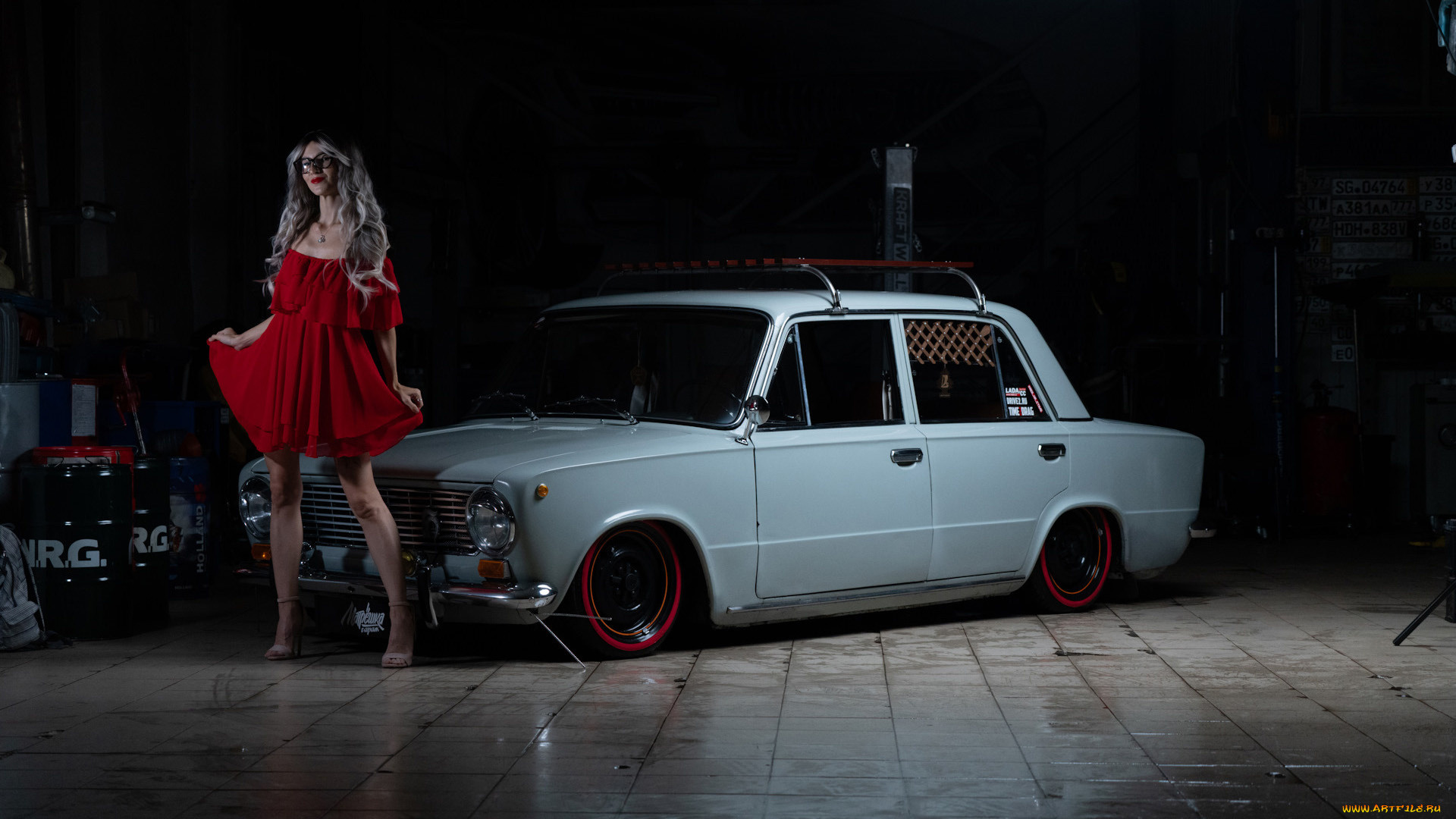 автомобили, -авто, с, девушками, ваз, 2101, красивая, девушка