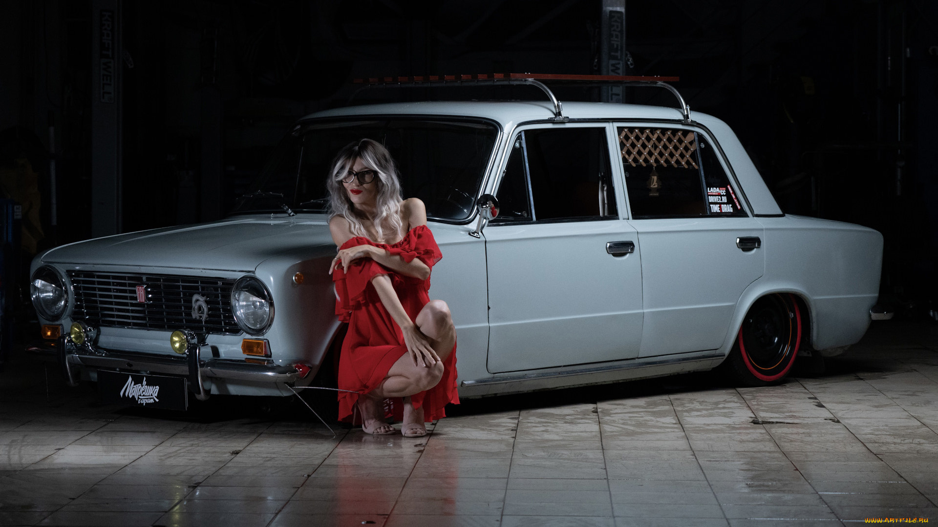 автомобили, -авто, с, девушками, ваз, 2101, красивая, девушка