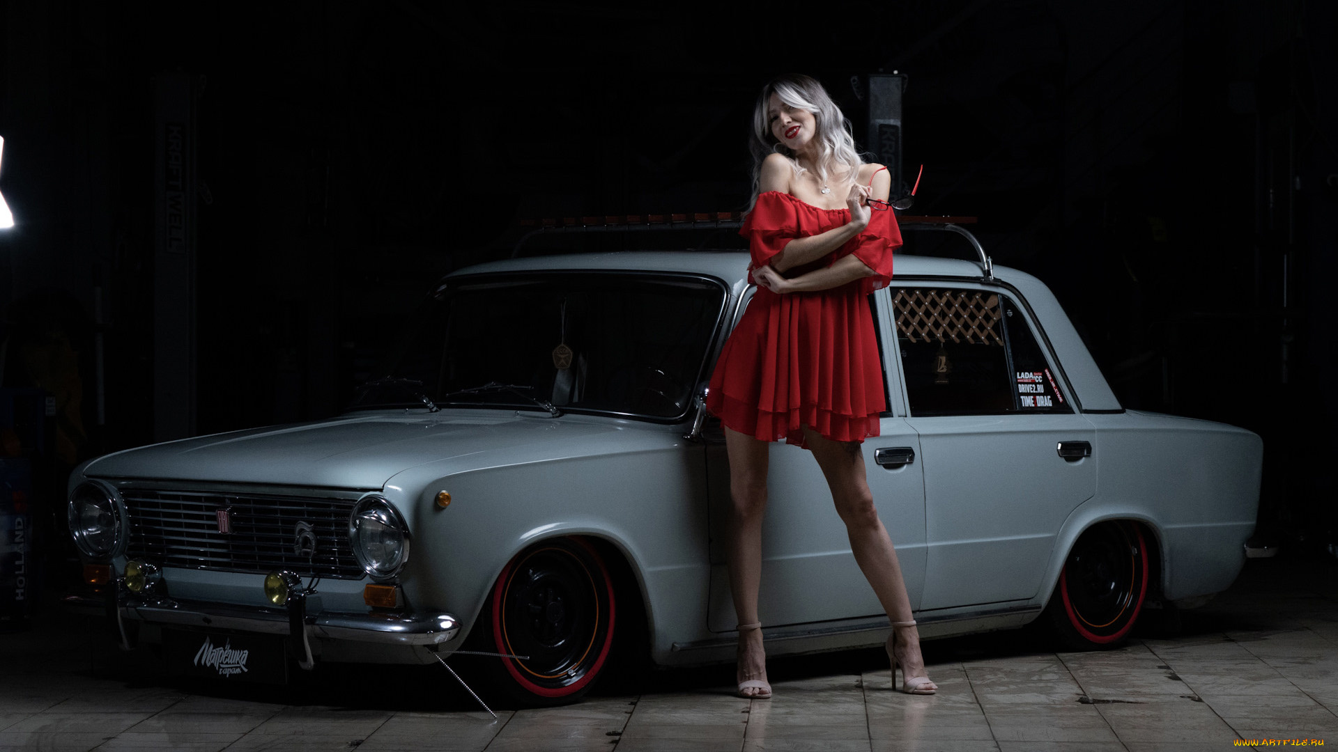 автомобили, -авто, с, девушками, ваз, 2101, красивая, девушка