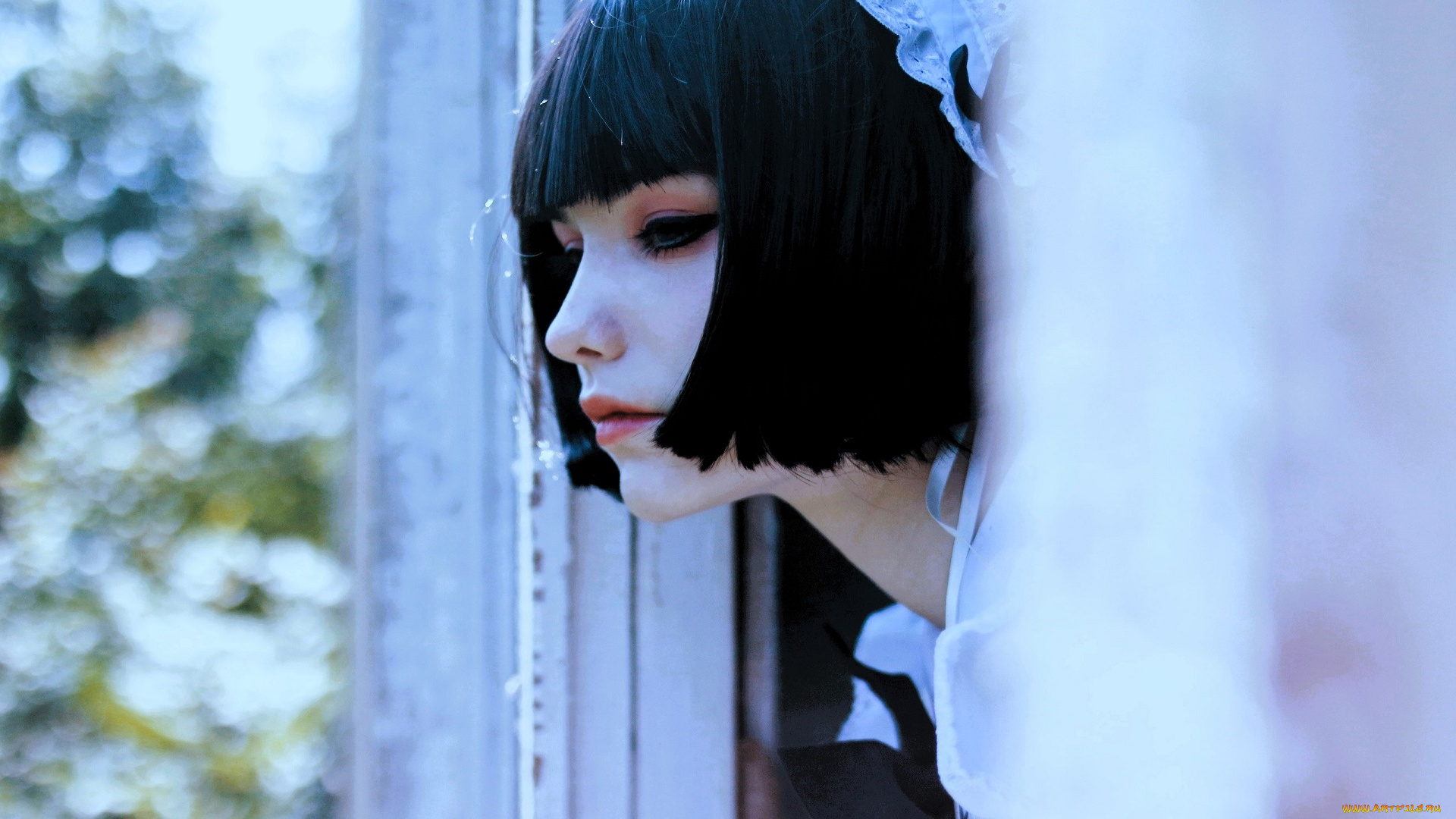 девушки, tenletters, образ, косплей, лицо, окно