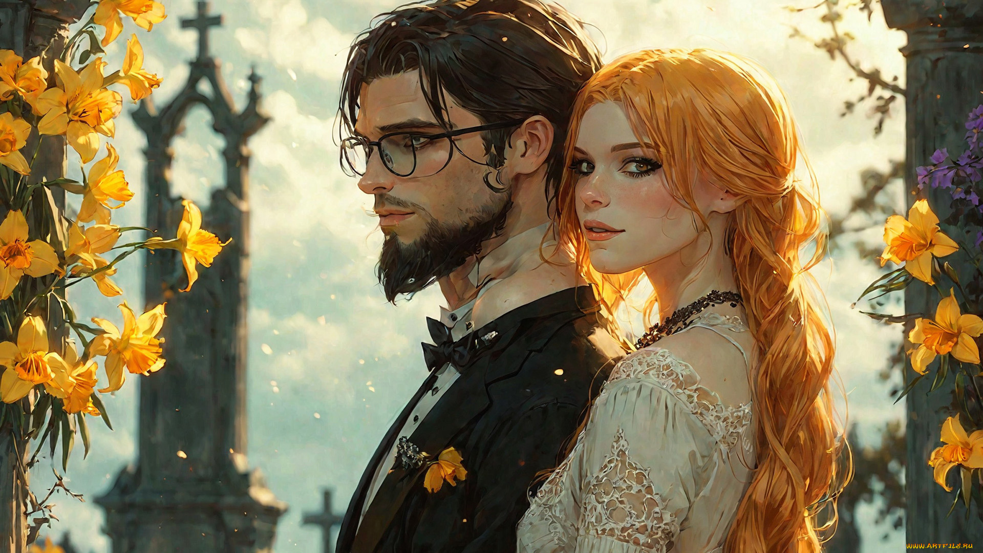 рисованное, люди, нейросети, графика, нейроарт, ai, art, нейронные, сети, рисунки, нейро, искусство, нейрографика, graphics, neuroart, neural, networks, drawings, neuro, neurography, harry, potter, ginny, weasley, гарри, поттер, джинни, уизли, свадьба, венчание, hinny