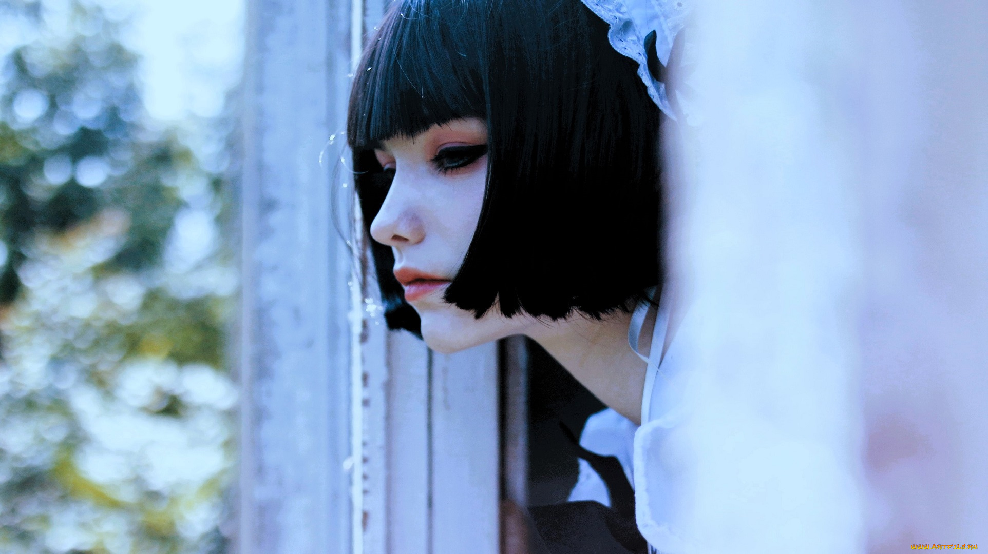 девушки, tenletters, образ, косплей, лицо, окно