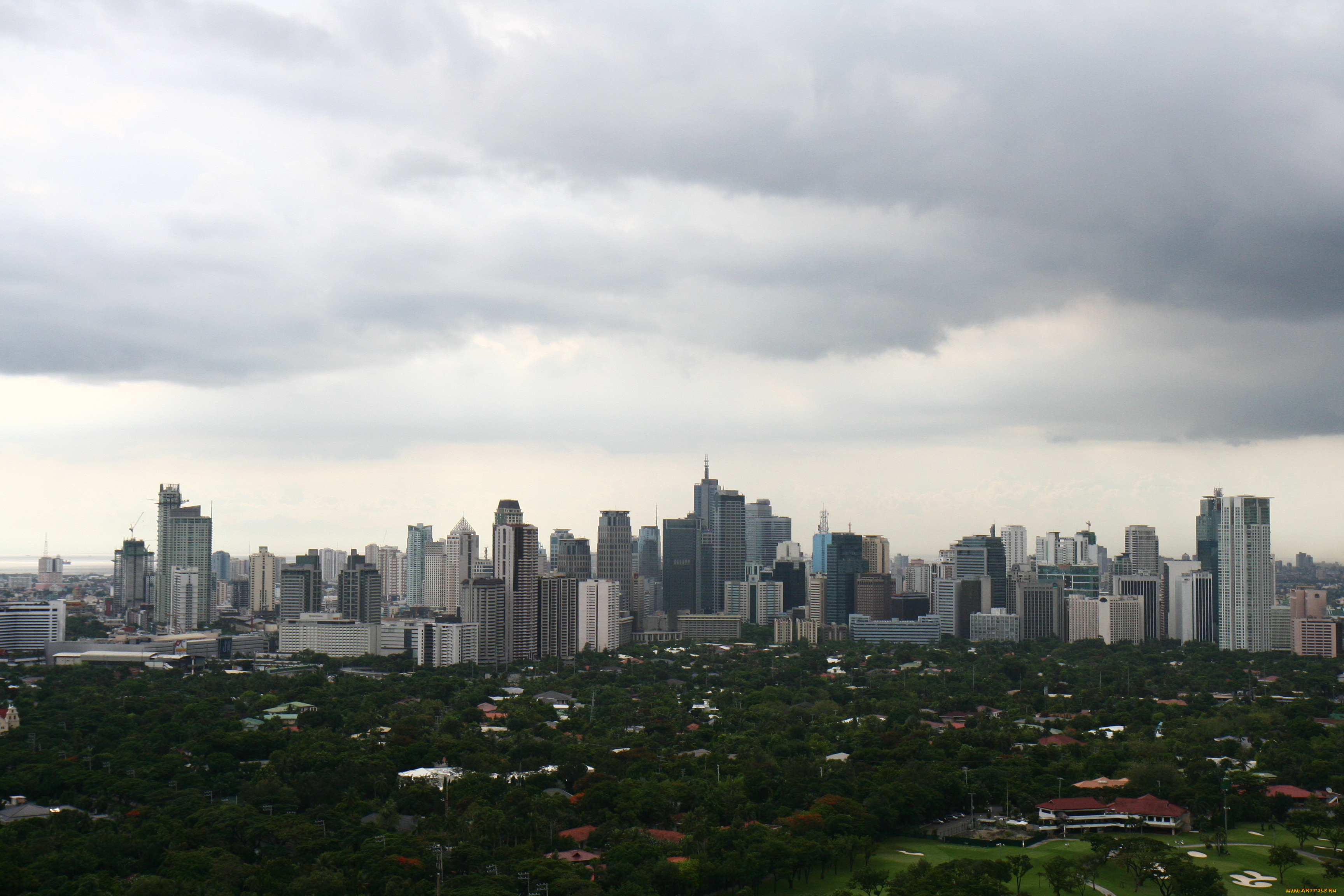 небоскрёбы, города, -, панорамы, макати, филиппины