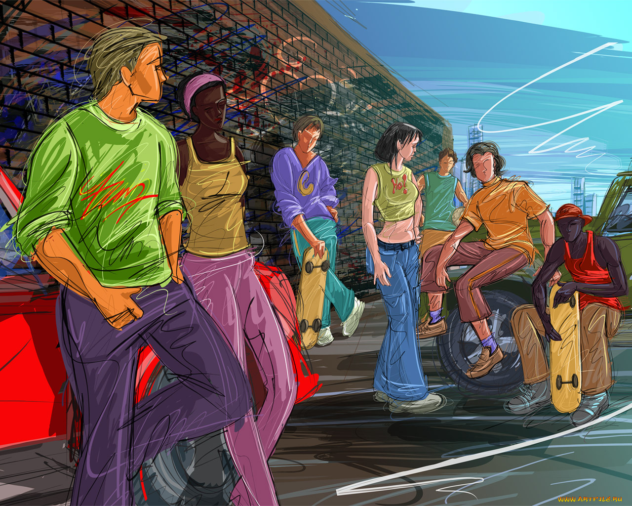 рисованные, люди