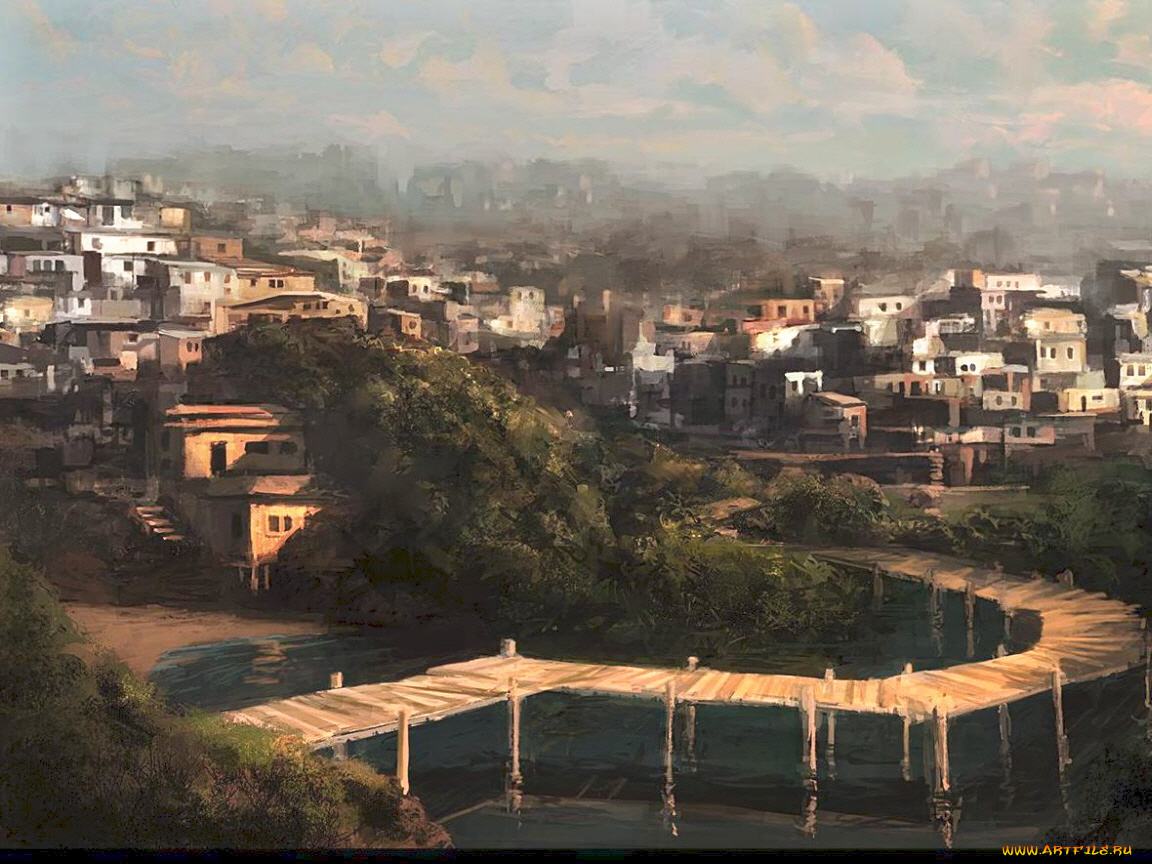 рисованные, города