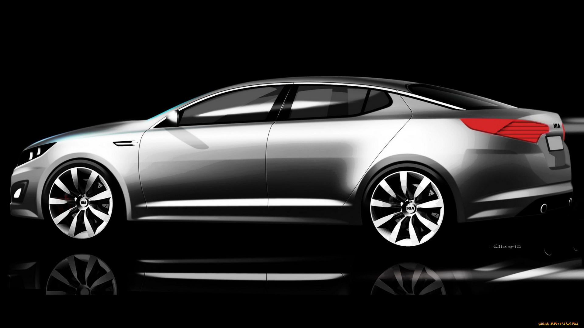 kia, magentis, sketch, 2011, автомобили, рисованные