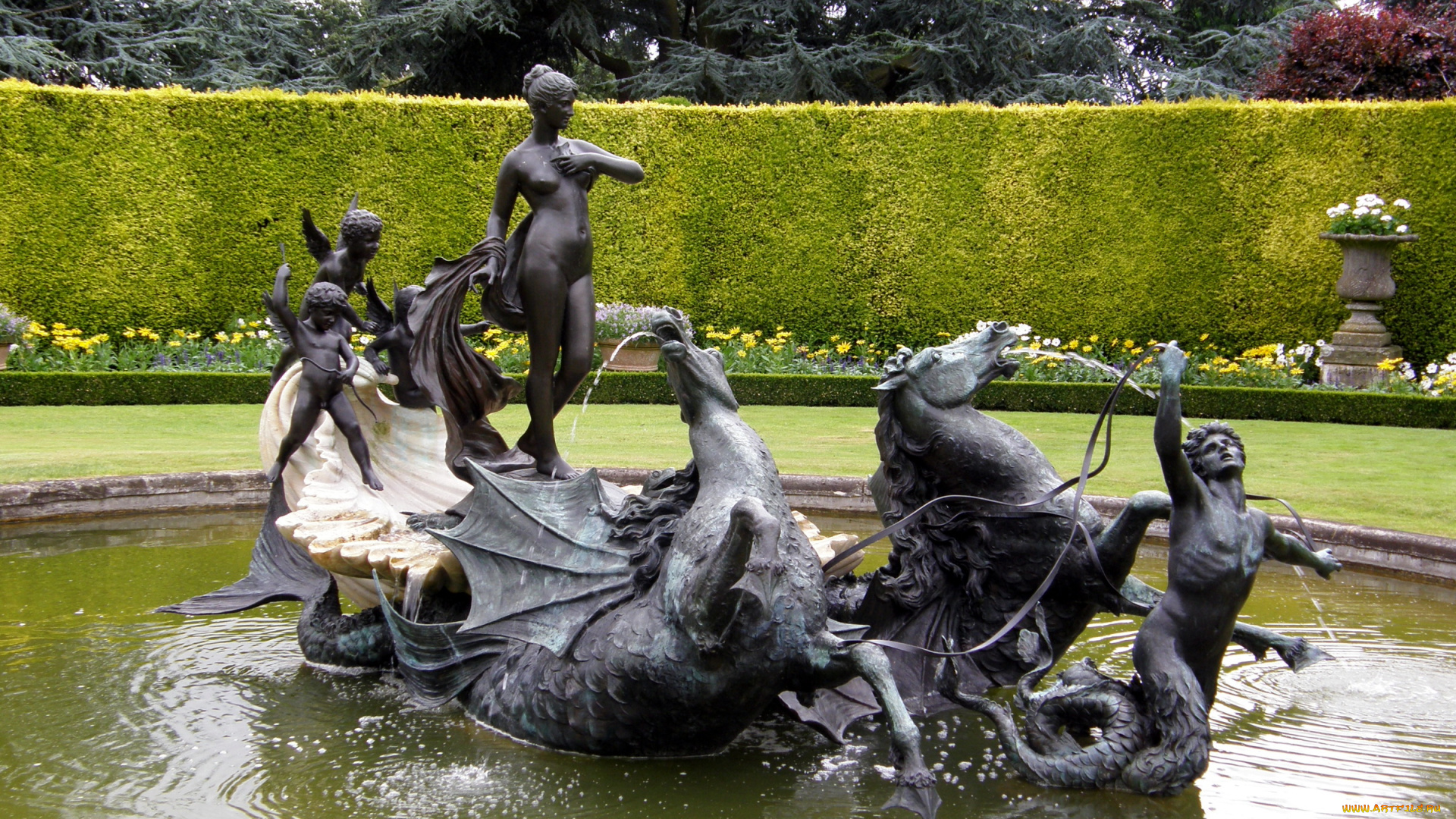 города, фонтаны, скульптура