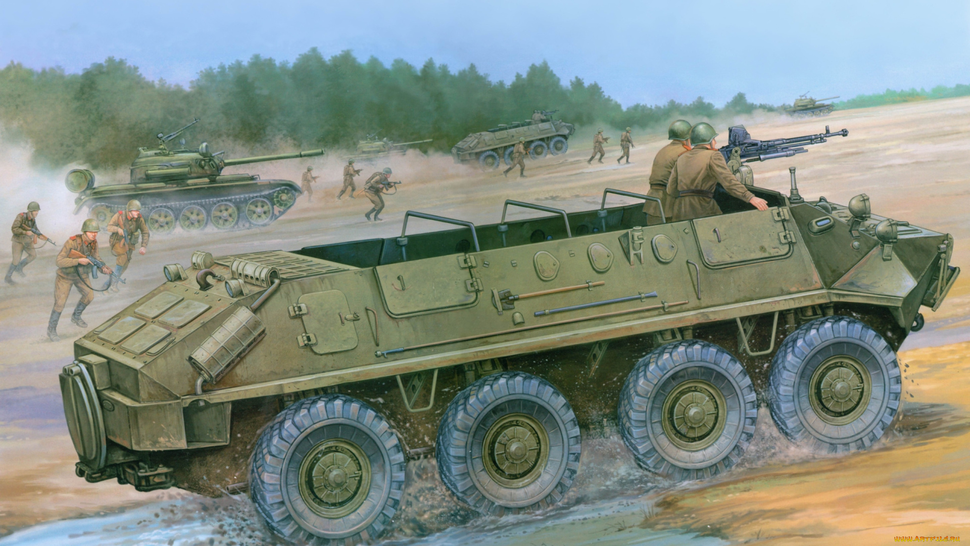 рисованные, армия, бтр