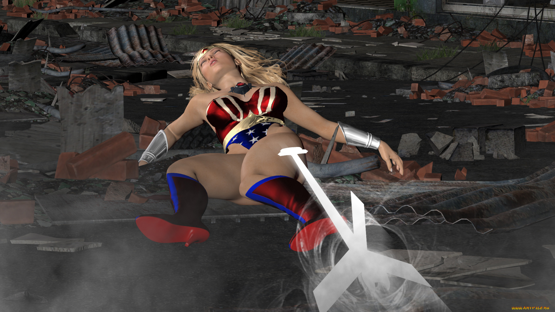 3д, графика, fantasy, , фантазия, стрела, супермен