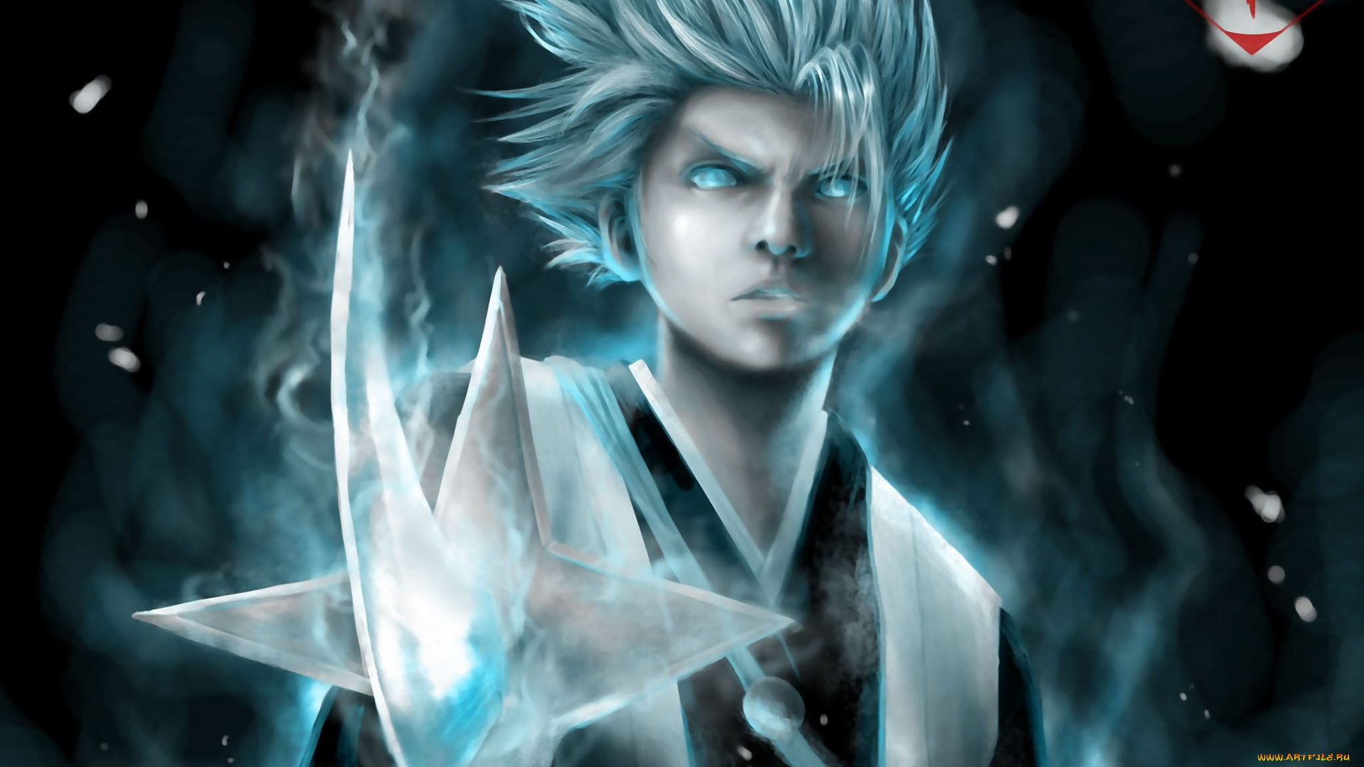 аниме, bleach, блич, занпакто, хьёринмару, парень, капитан, 10, отряд, ночь, тоуширо