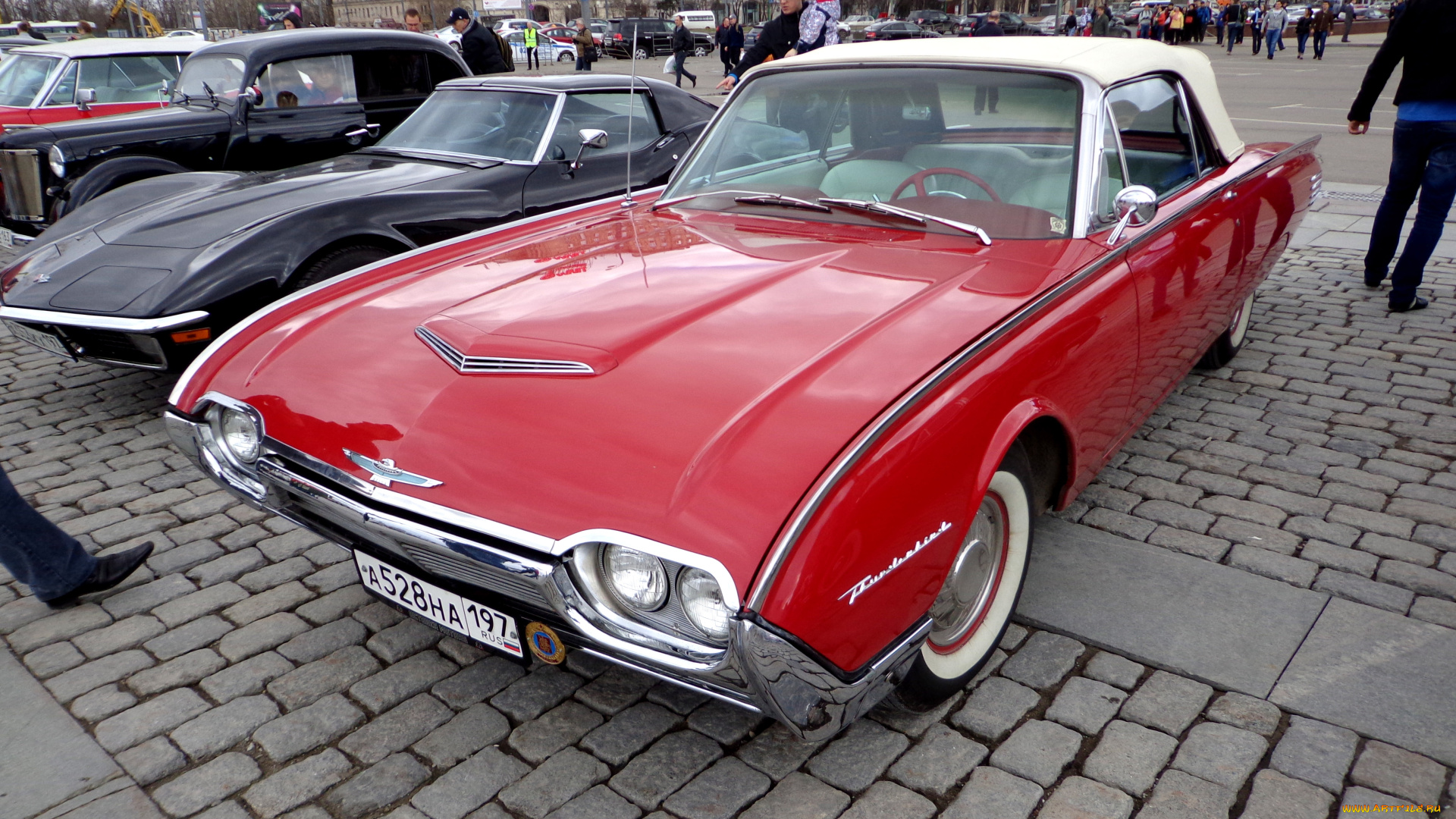 автомобили, ford, thunderbird, красный