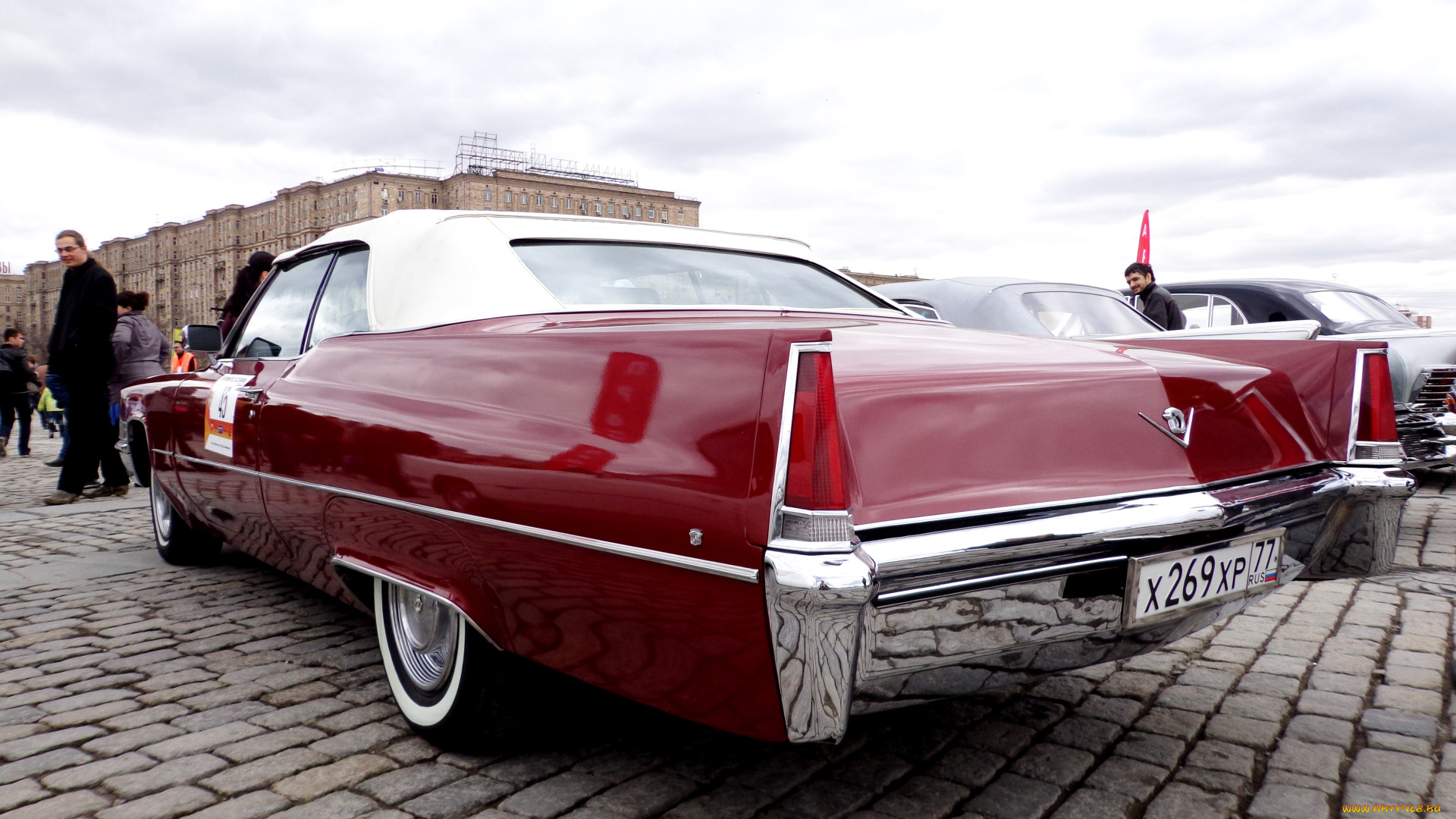 автомобили, выставки, и, уличные, фото, красный, cadillac