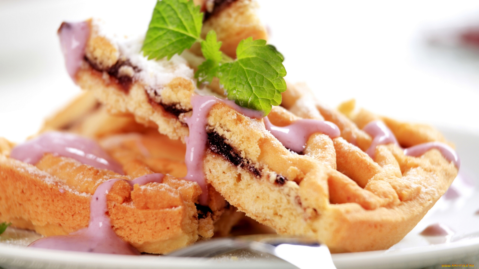 еда, пироги, мята, соус, пирог