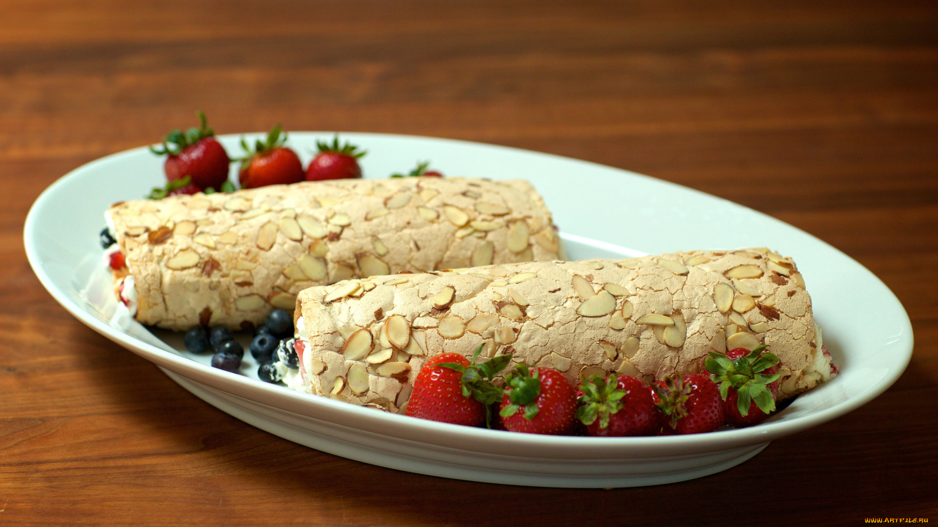 еда, пирожные, , кексы, , печенье, клубника, миндаль, рулеты