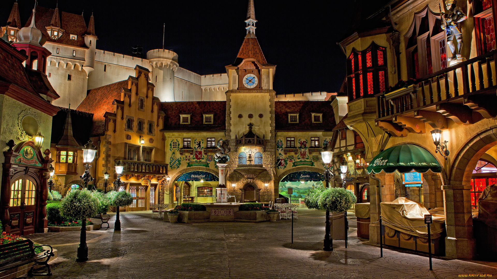 города, диснейленд, сша, калифорния, анахайм, дизайн, hdr, ночь, парки