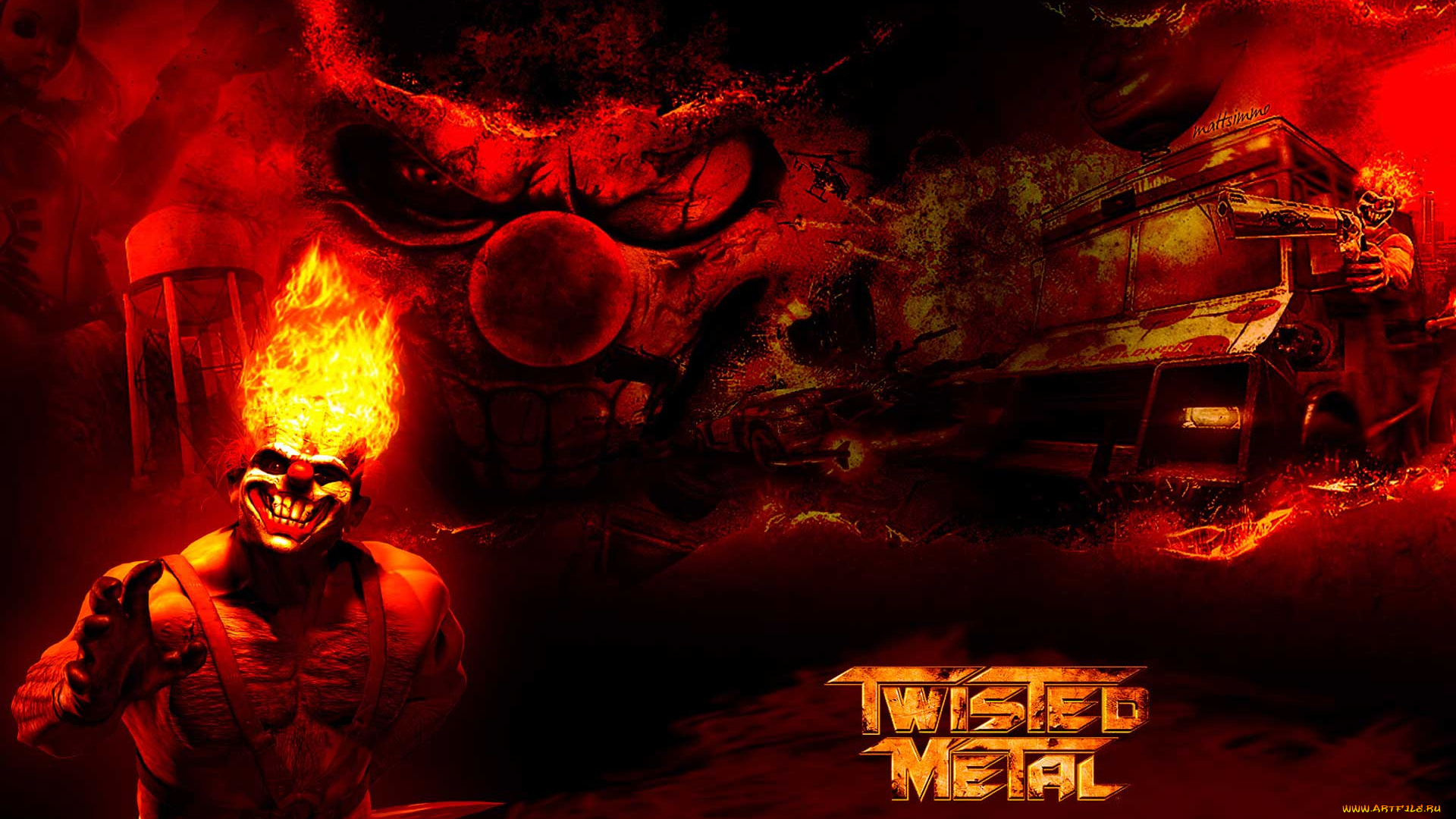 twisted, metal, видео, игры, клоун