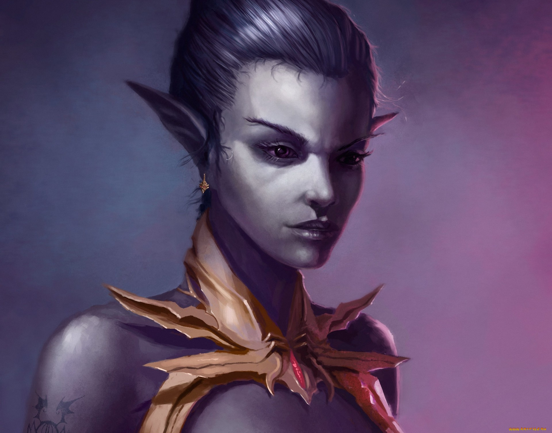 видео, игры, outlast, девушка, тату, серига, украшение, эльфийка